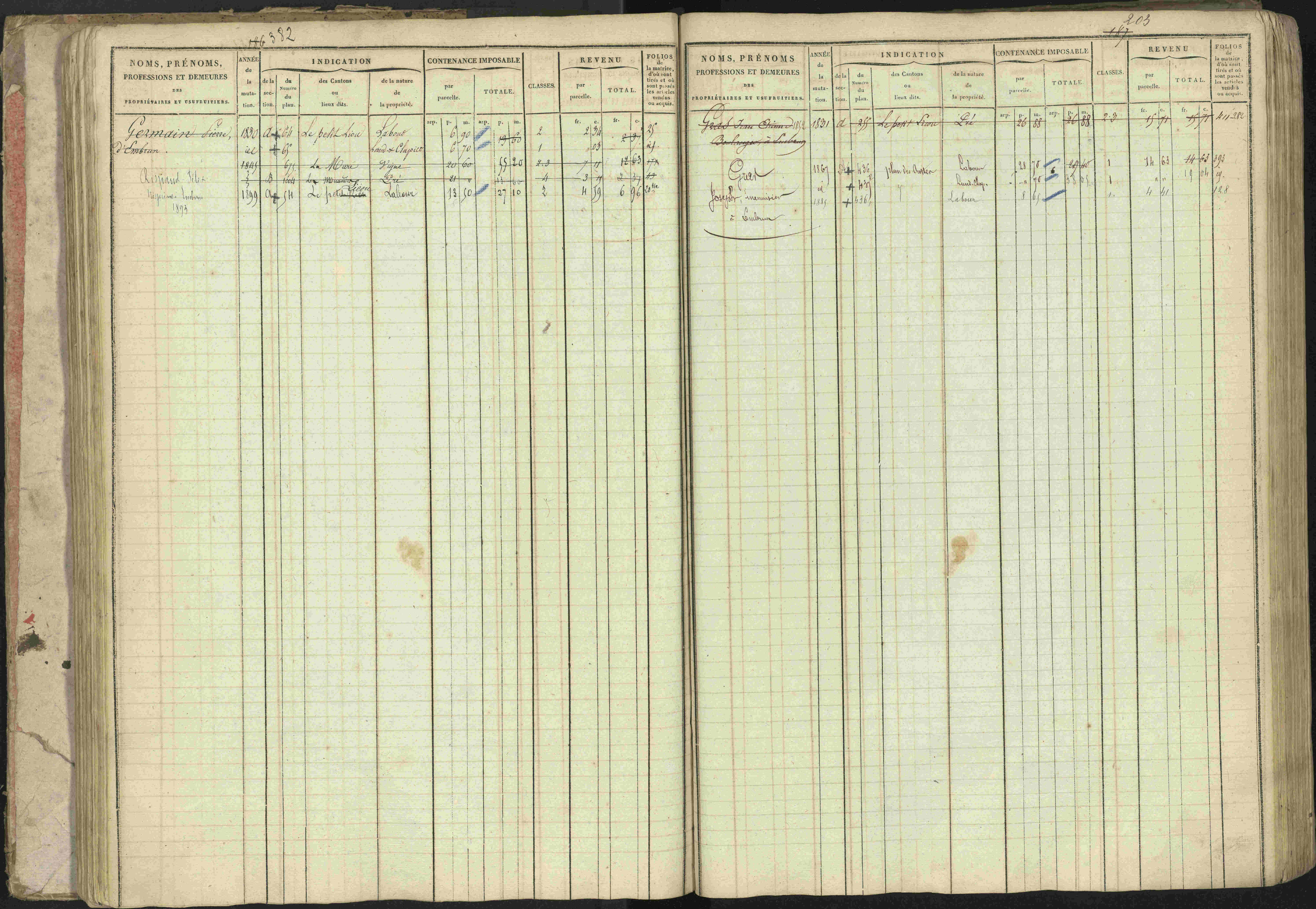 Baratier - 3 P 202/1 - 3 P 202/1 - Matrice, folios 1-440.