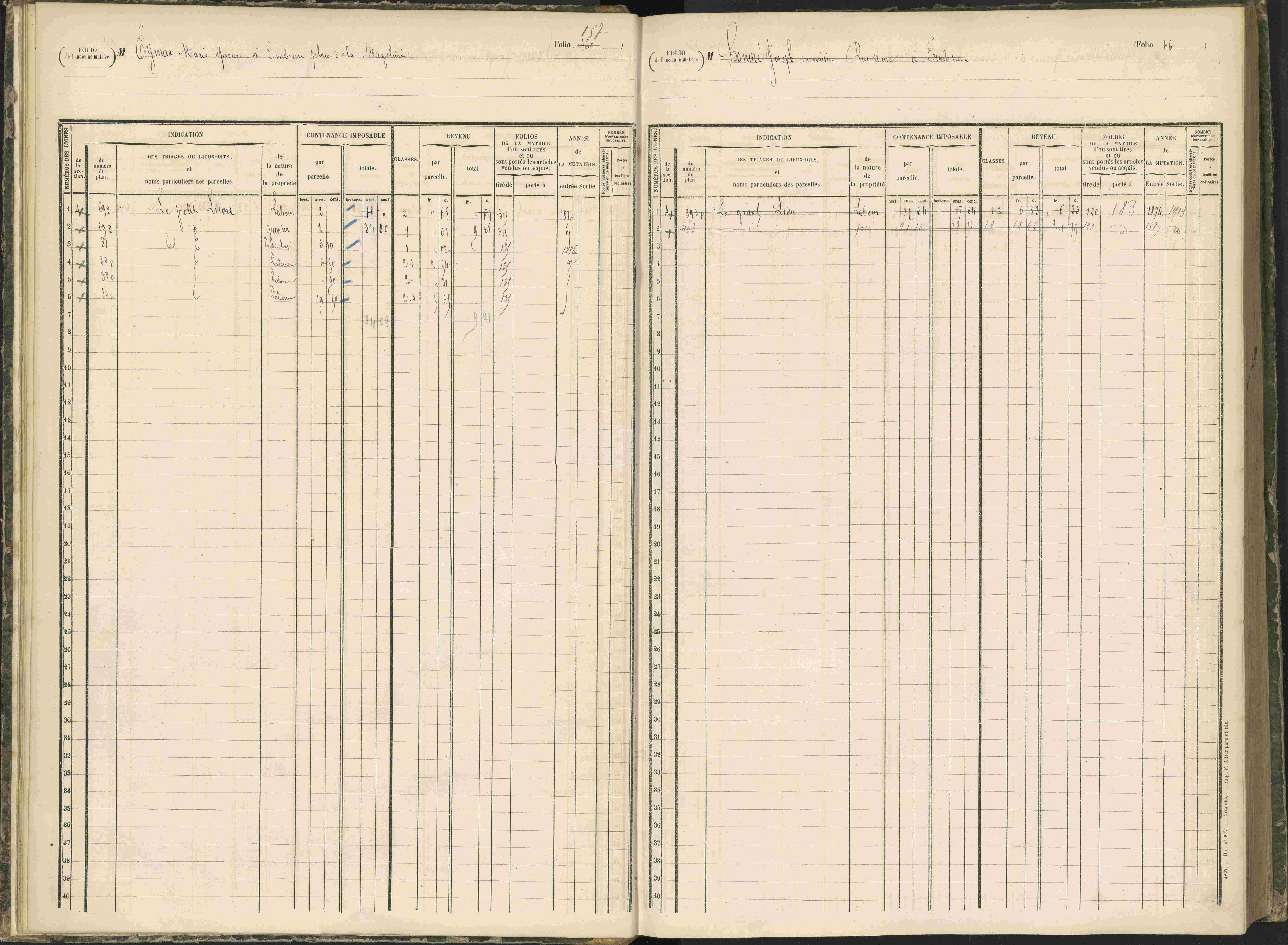 Baratier - 3 P 203/1 - 3 P 203/1 - Matrice, folios 441-620.
