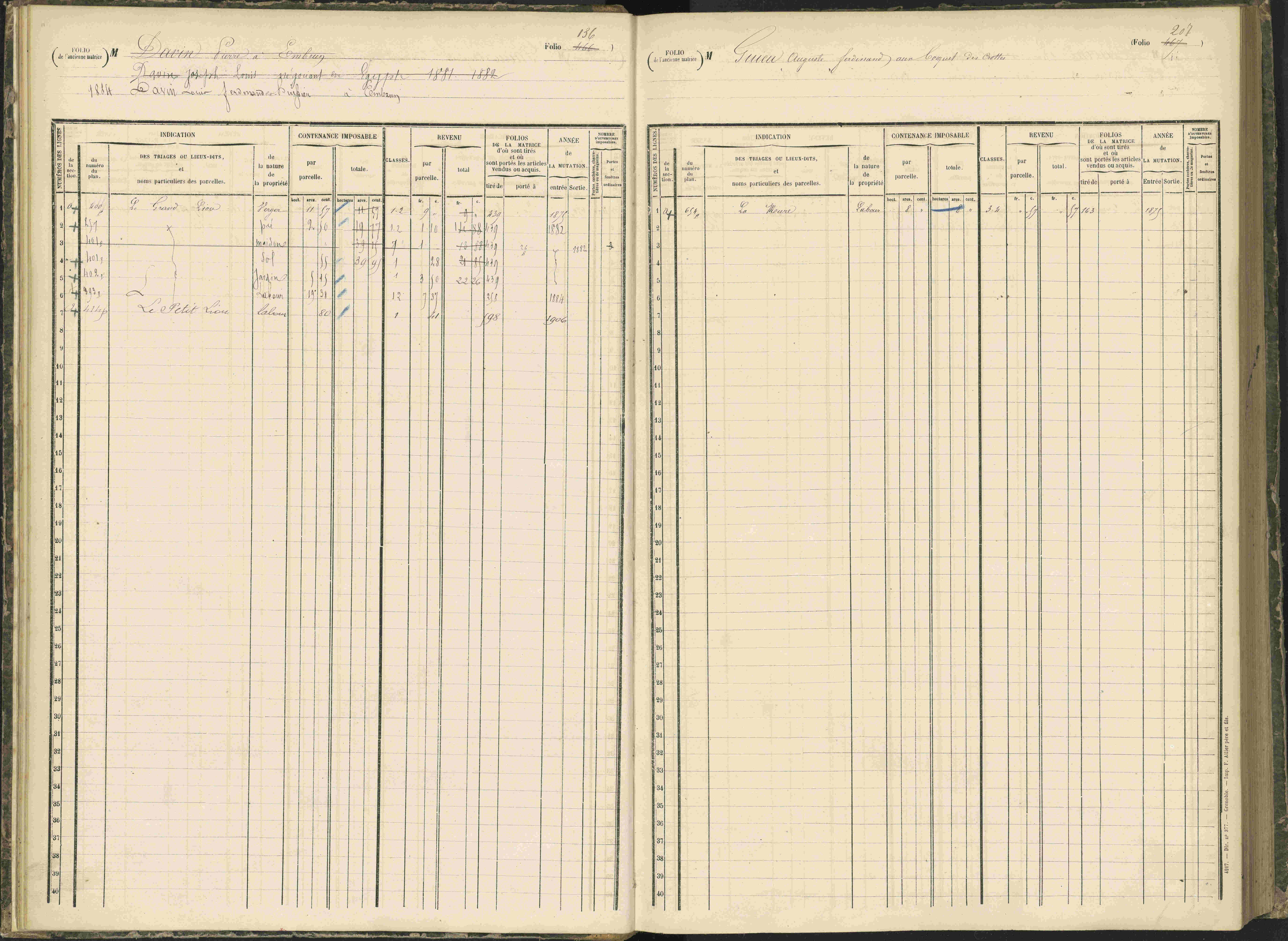 Baratier - 3 P 203/1 - 3 P 203/1 - Matrice, folios 441-620.