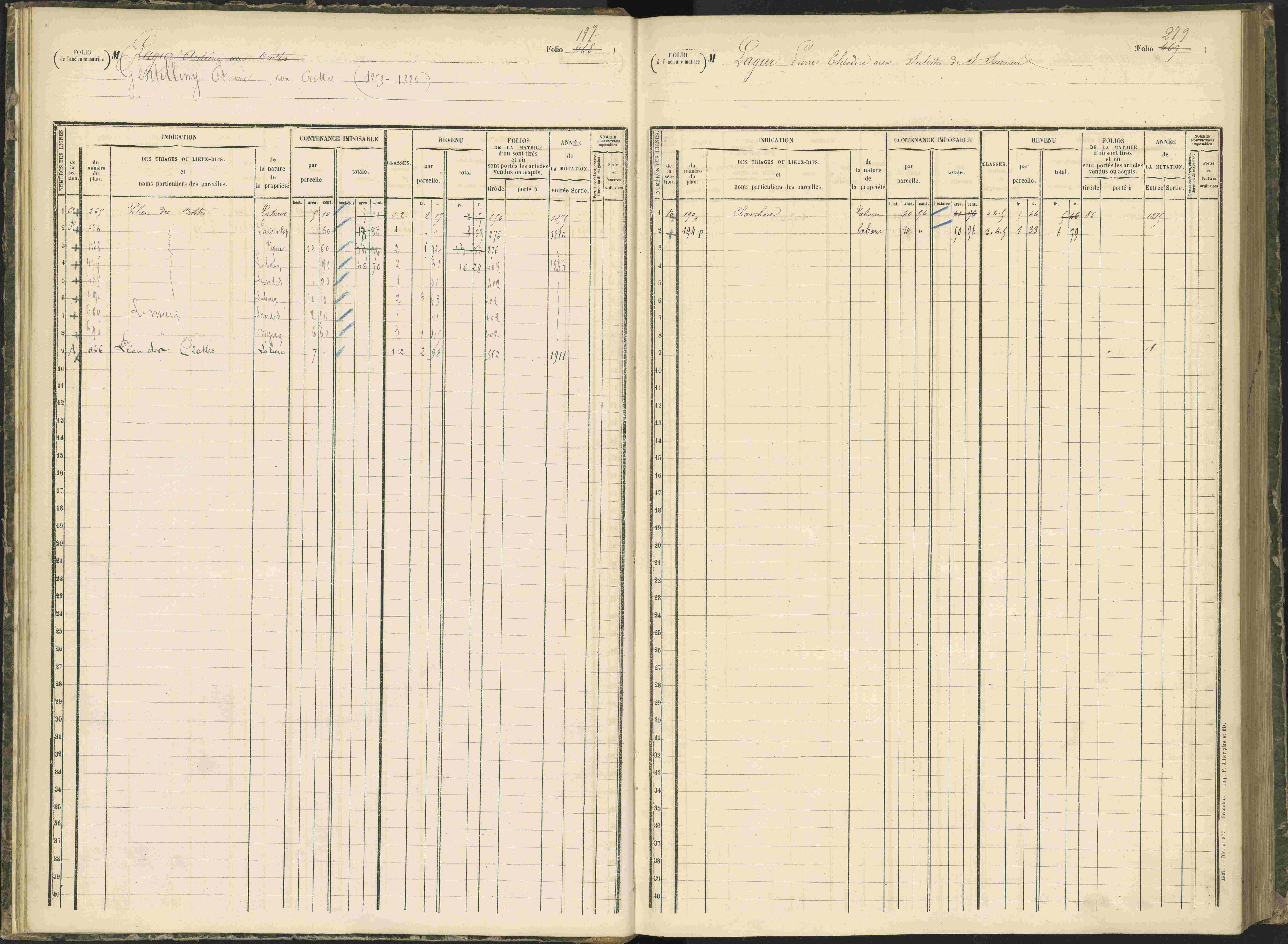 Baratier - 3 P 203/1 - 3 P 203/1 - Matrice, folios 441-620.