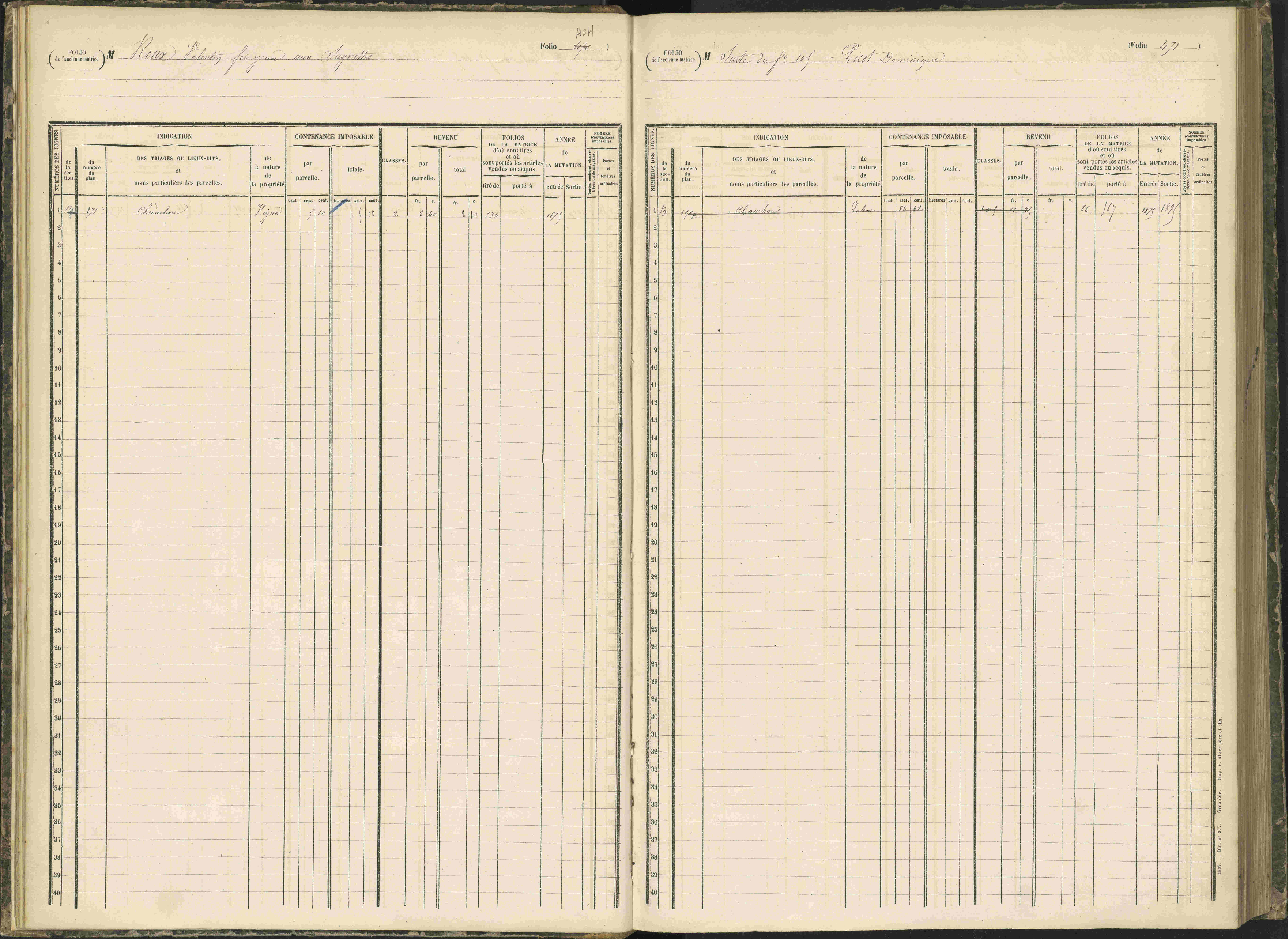 Baratier - 3 P 203/1 - 3 P 203/1 - Matrice, folios 441-620.