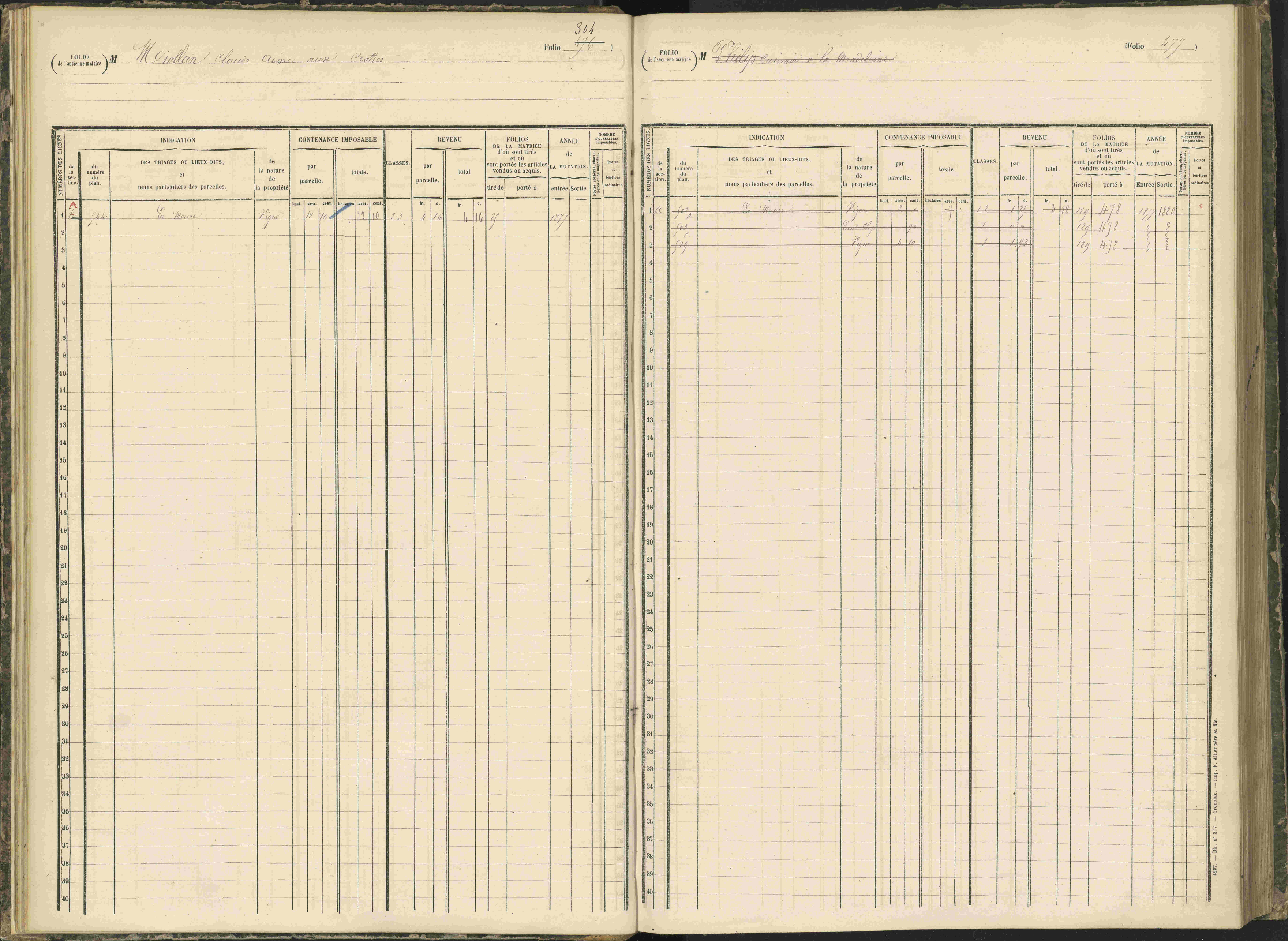 Baratier - 3 P 203/1 - 3 P 203/1 - Matrice, folios 441-620.