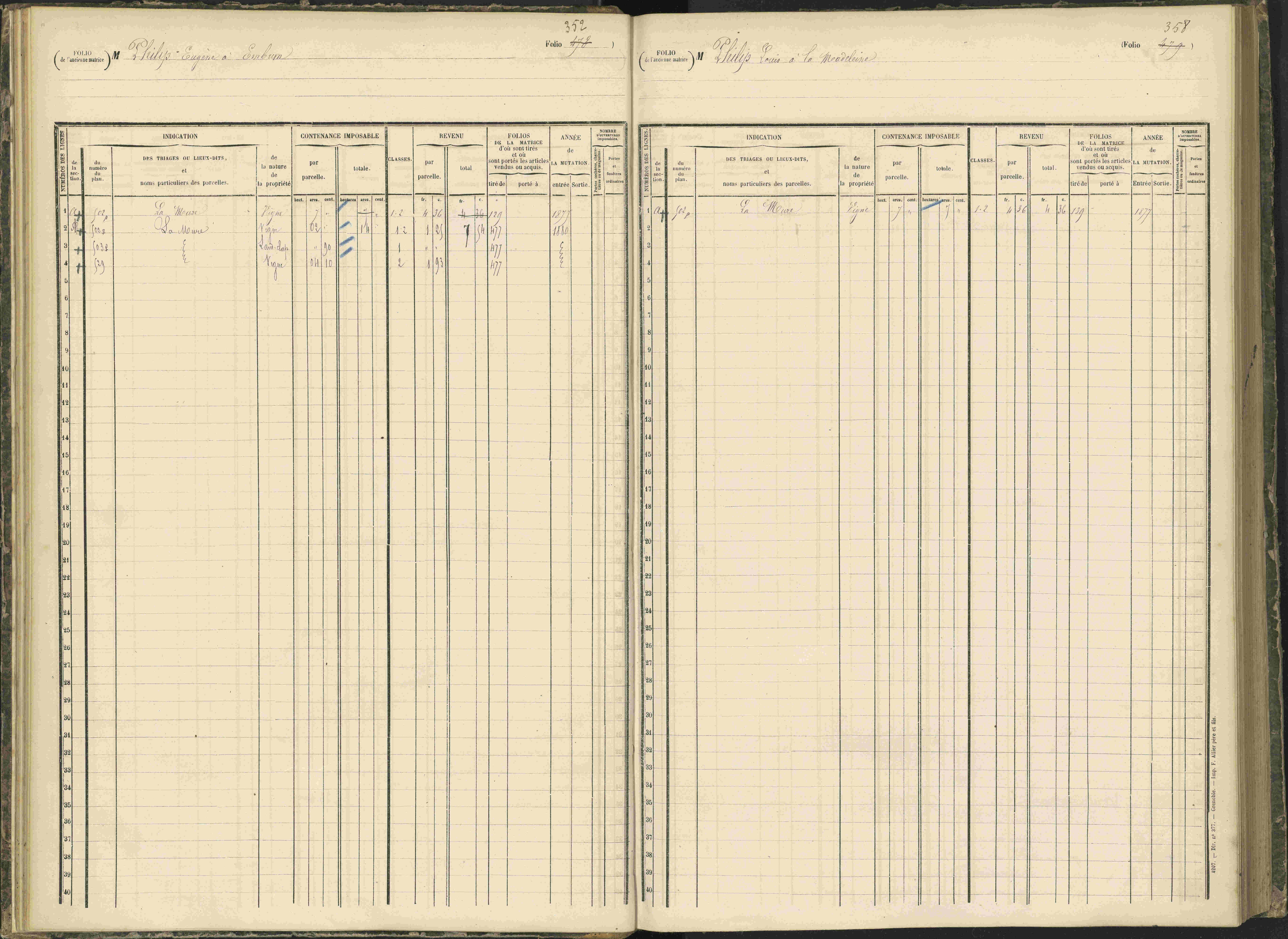 Baratier - 3 P 203/1 - 3 P 203/1 - Matrice, folios 441-620.