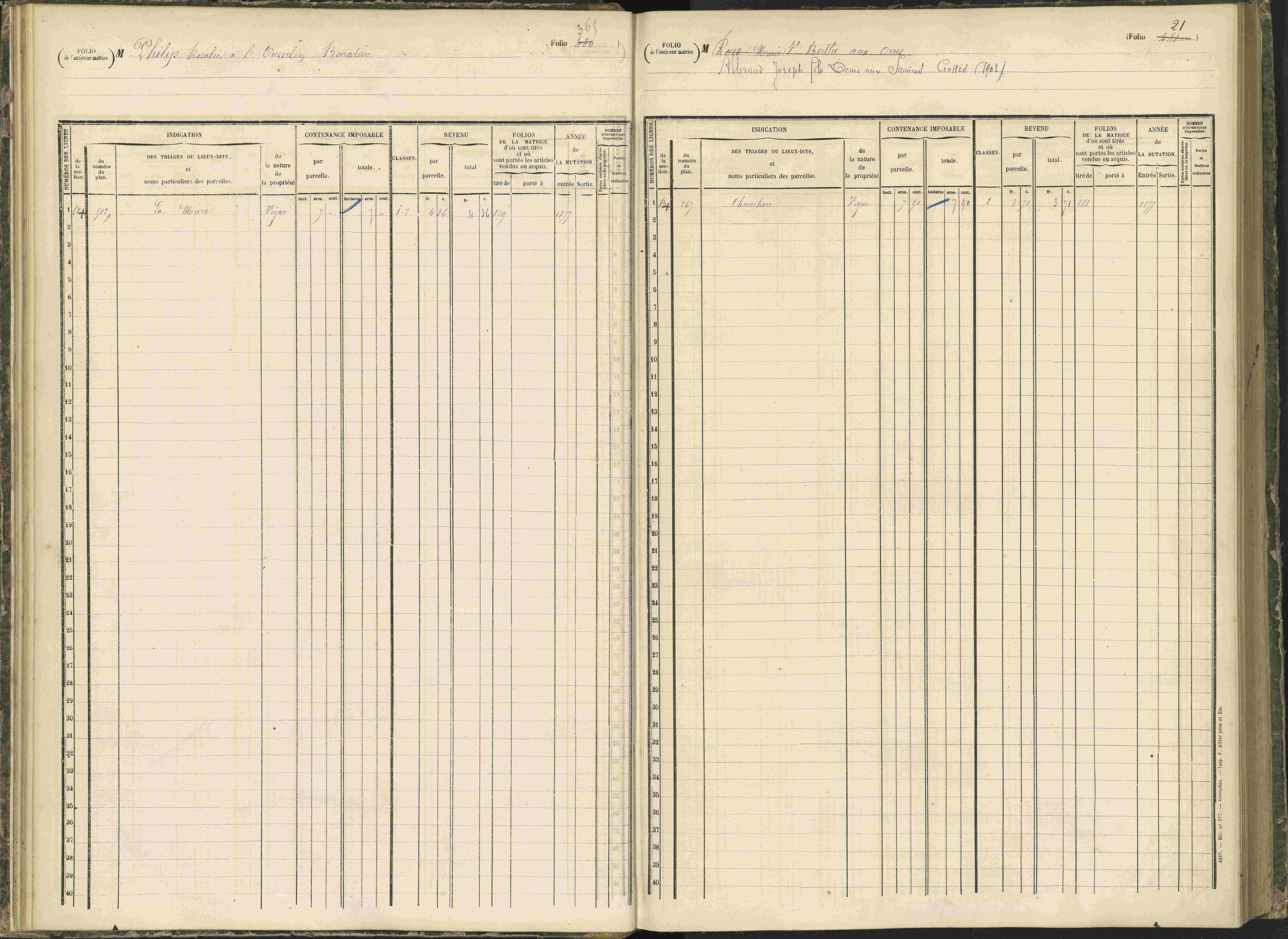 Baratier - 3 P 203/1 - 3 P 203/1 - Matrice, folios 441-620.