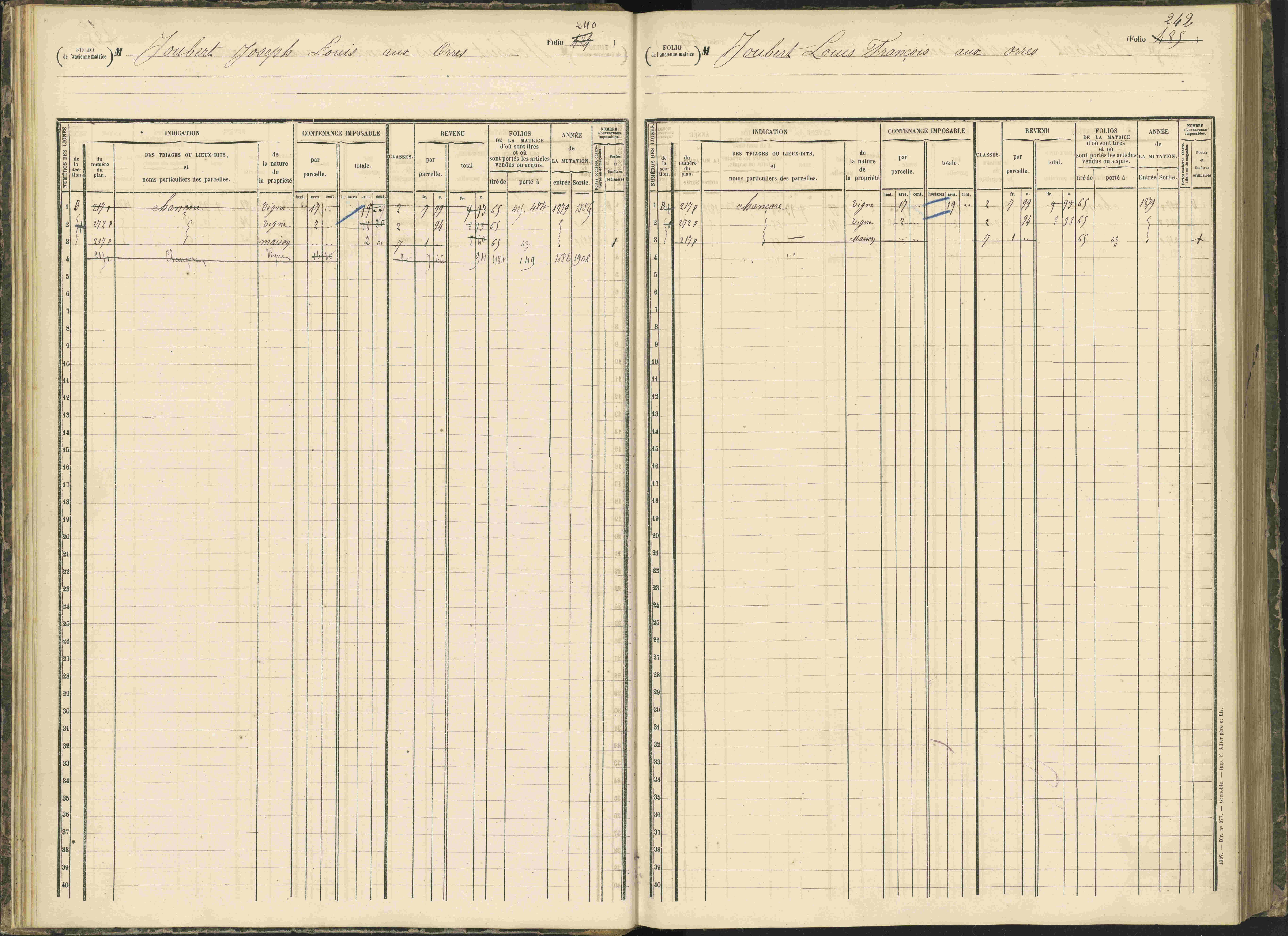 Baratier - 3 P 203/1 - 3 P 203/1 - Matrice, folios 441-620.