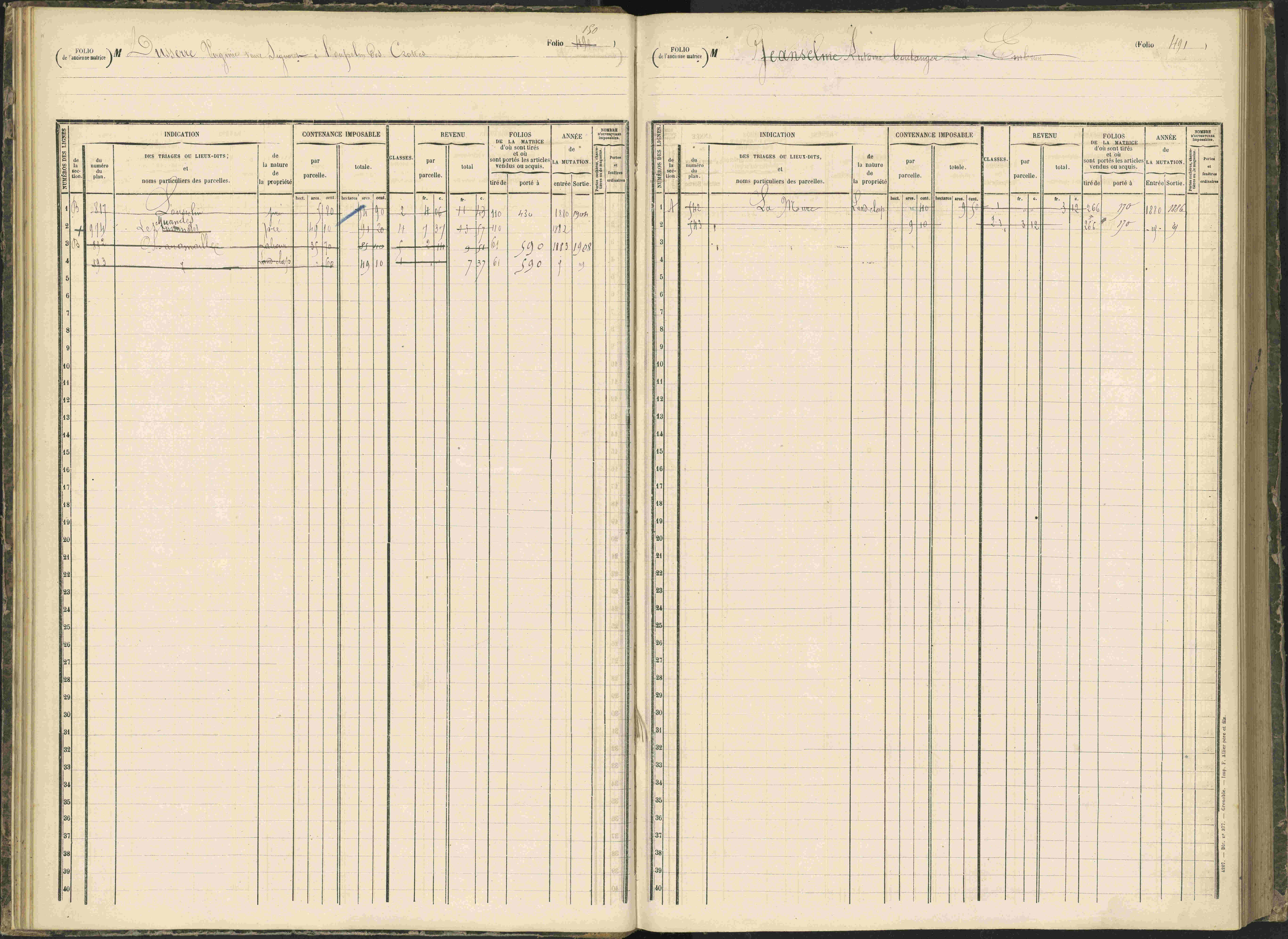 Baratier - 3 P 203/1 - 3 P 203/1 - Matrice, folios 441-620.