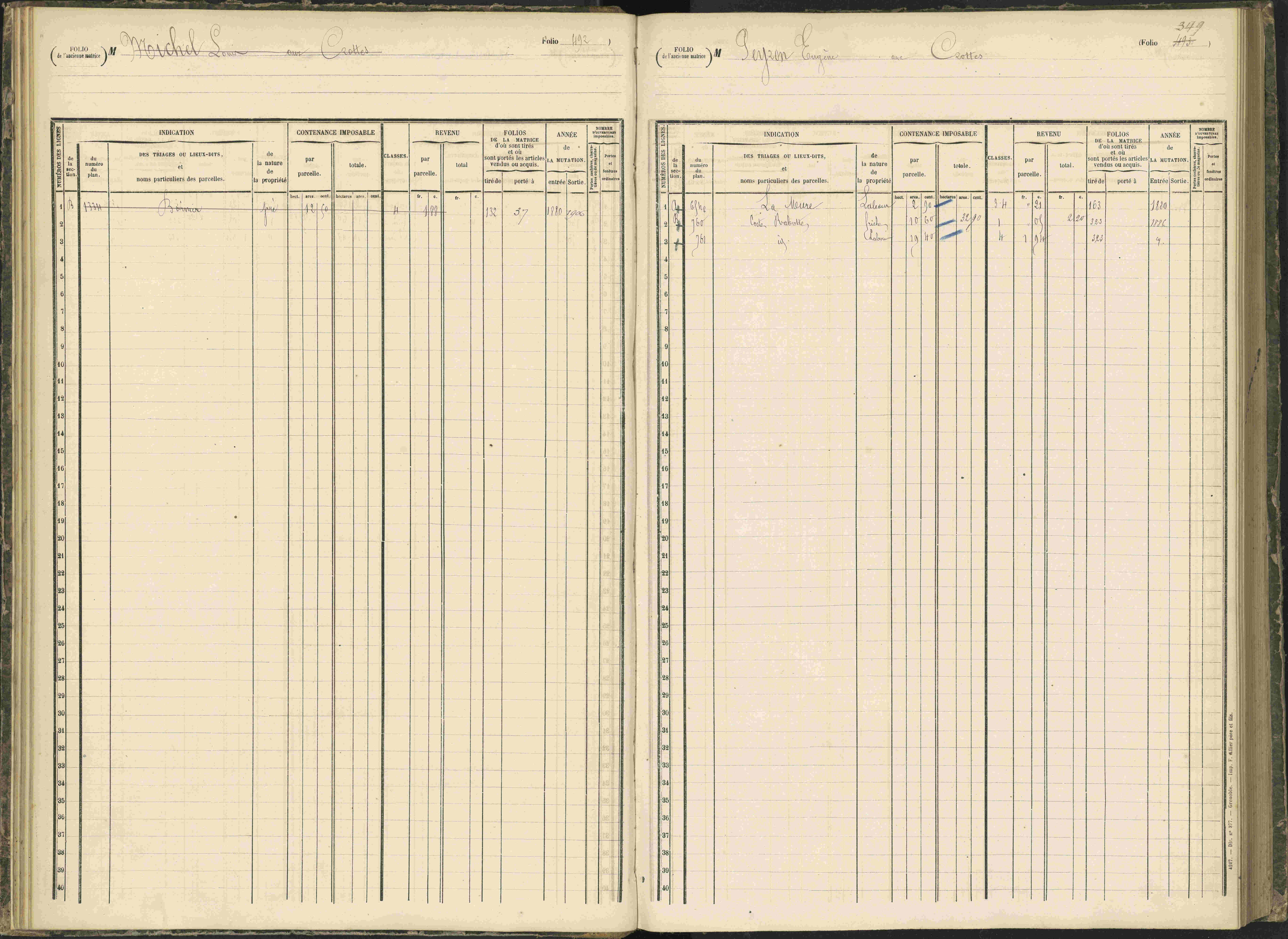 Baratier - 3 P 203/1 - 3 P 203/1 - Matrice, folios 441-620.