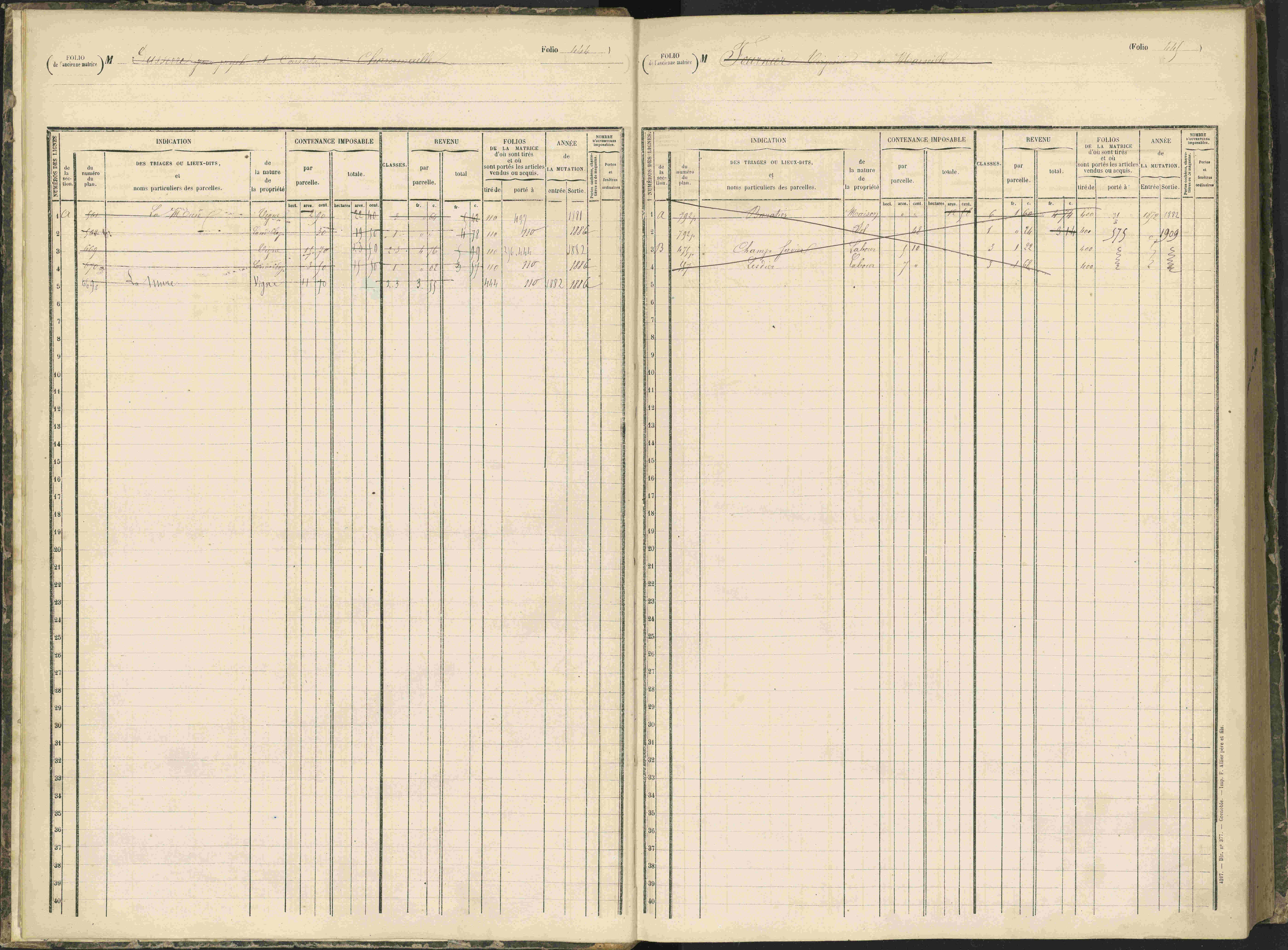 Baratier - 3 P 203/1 - 3 P 203/1 - Matrice, folios 441-620.