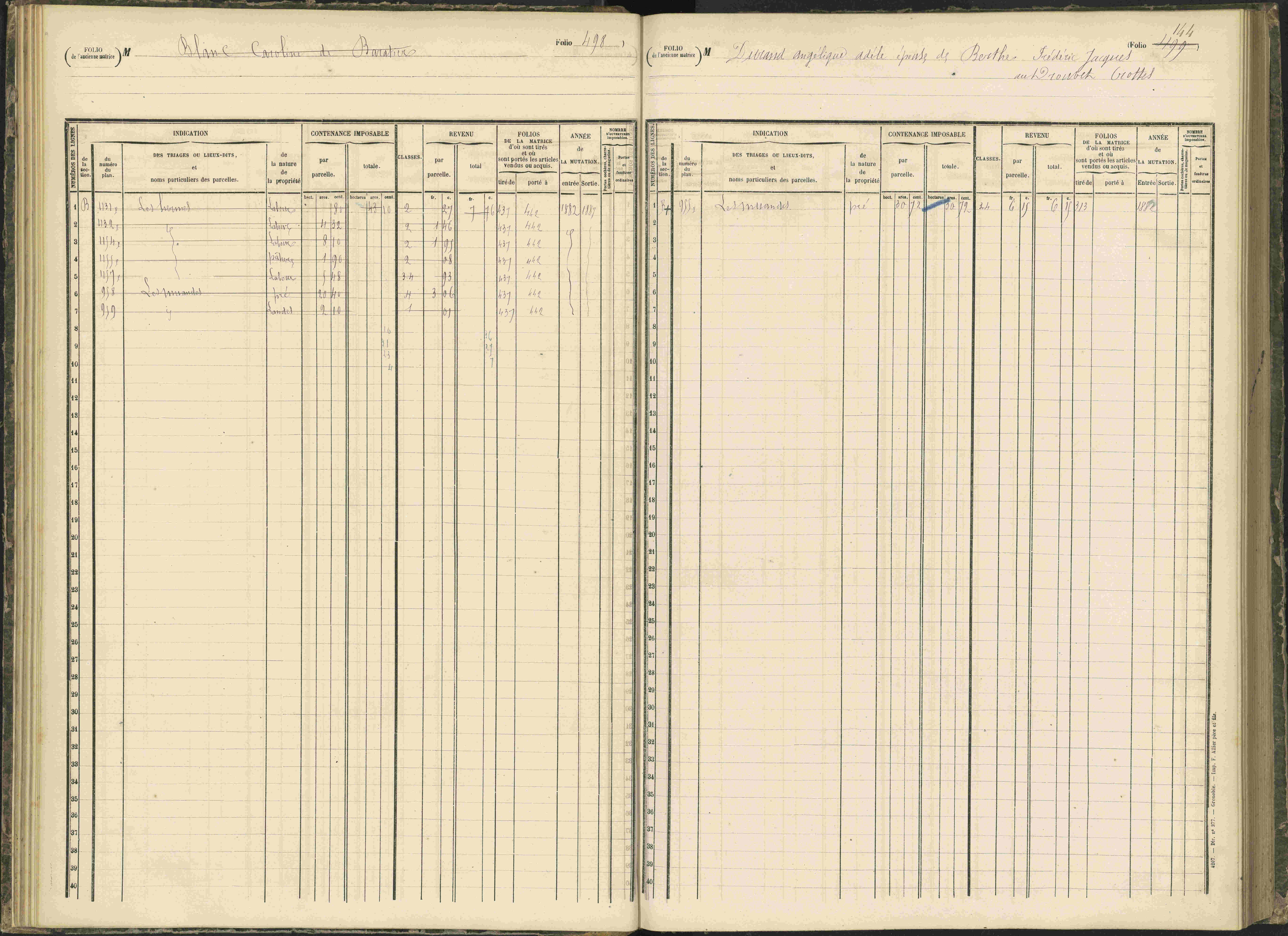 Baratier - 3 P 203/1 - 3 P 203/1 - Matrice, folios 441-620.