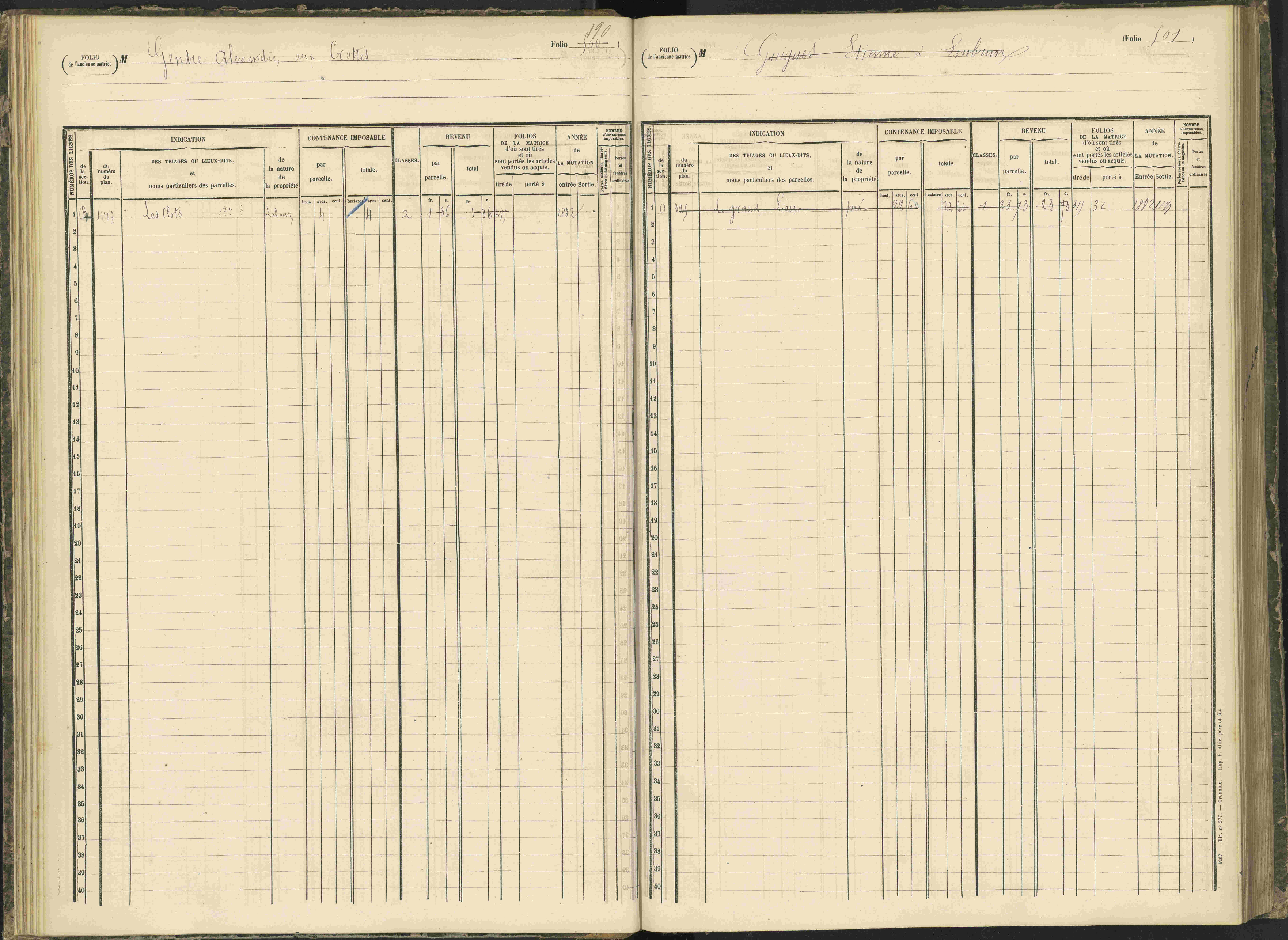 Baratier - 3 P 203/1 - 3 P 203/1 - Matrice, folios 441-620.