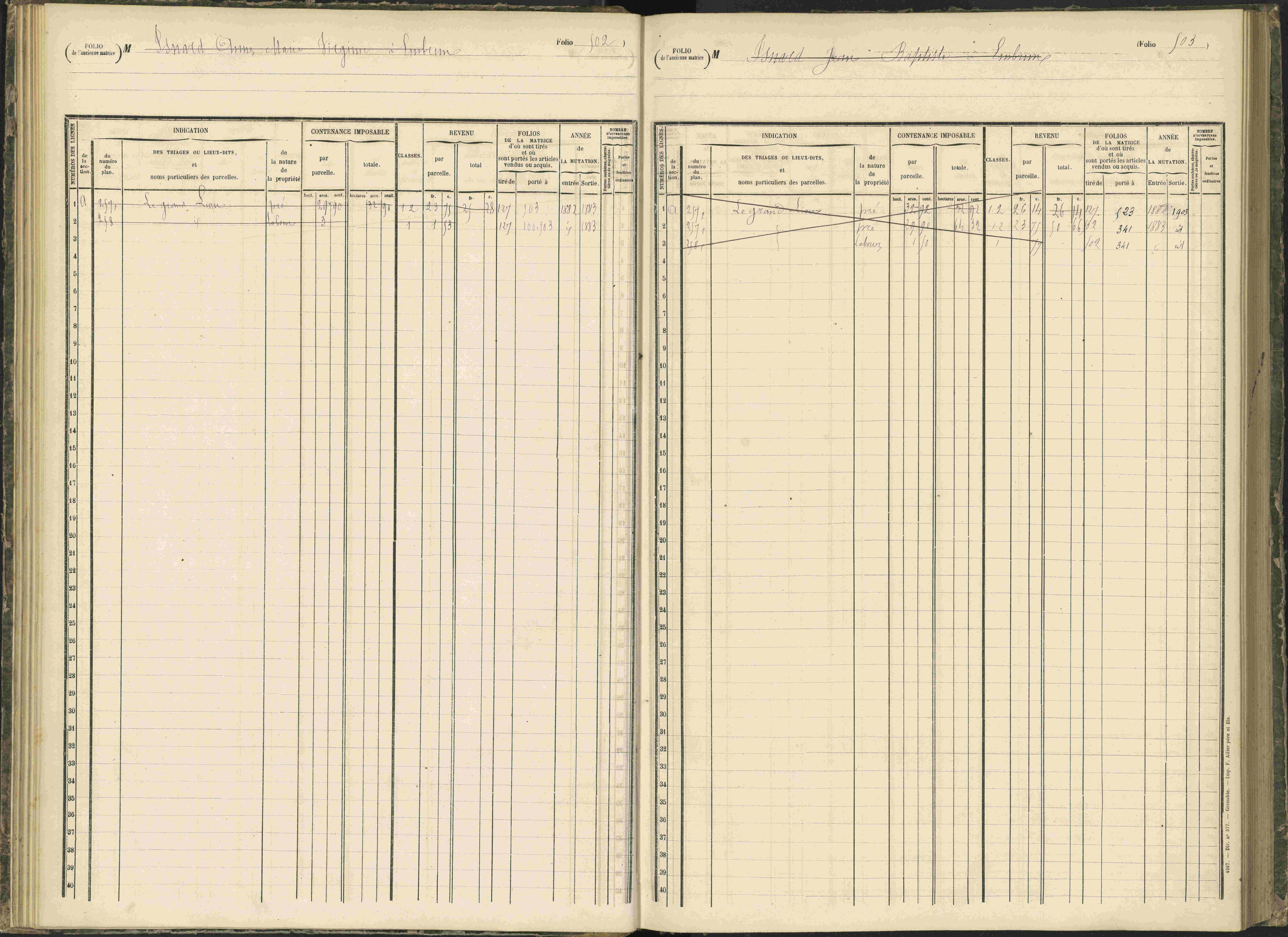 Baratier - 3 P 203/1 - 3 P 203/1 - Matrice, folios 441-620.