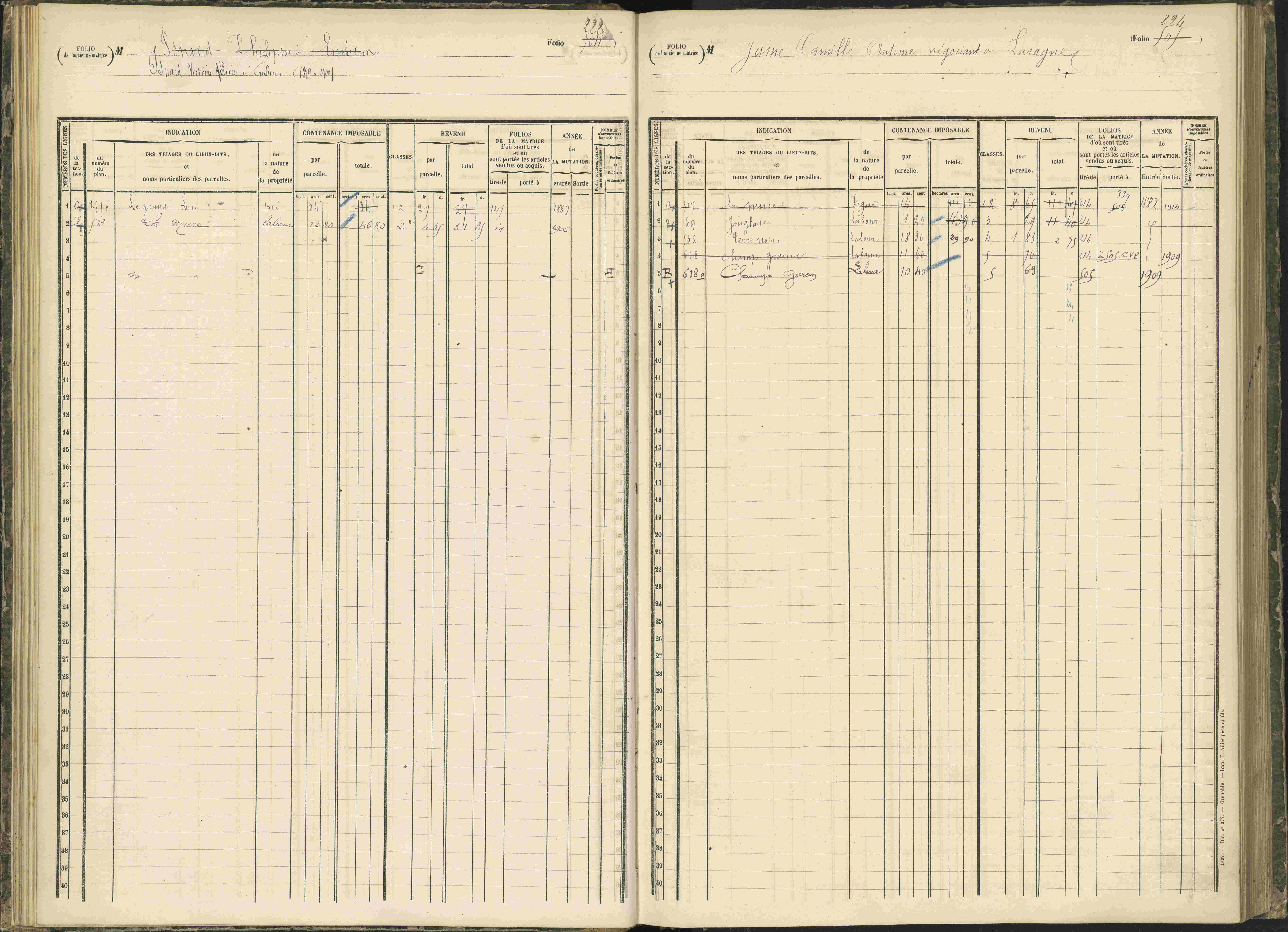 Baratier - 3 P 203/1 - 3 P 203/1 - Matrice, folios 441-620.