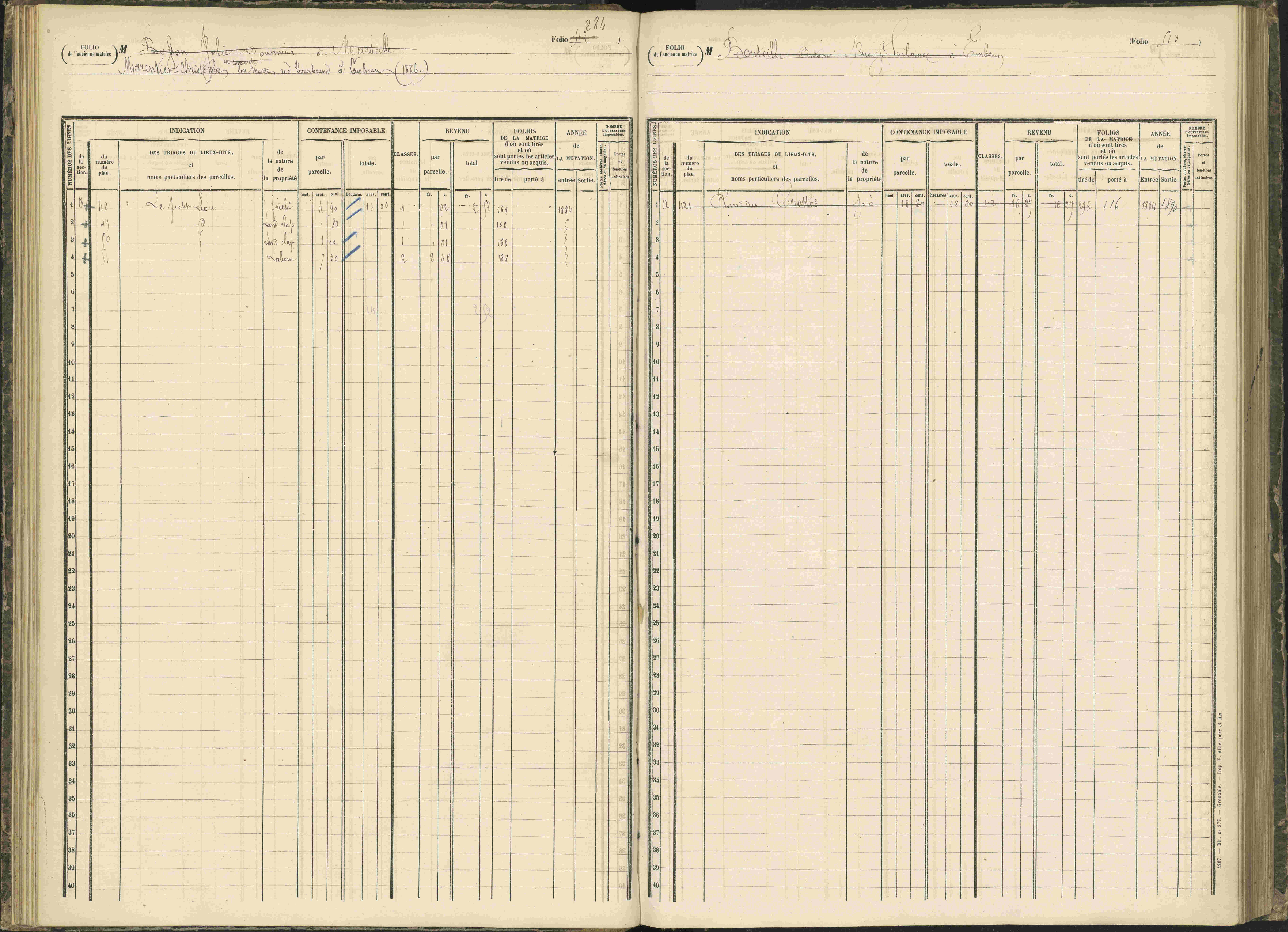 Baratier - 3 P 203/1 - 3 P 203/1 - Matrice, folios 441-620.
