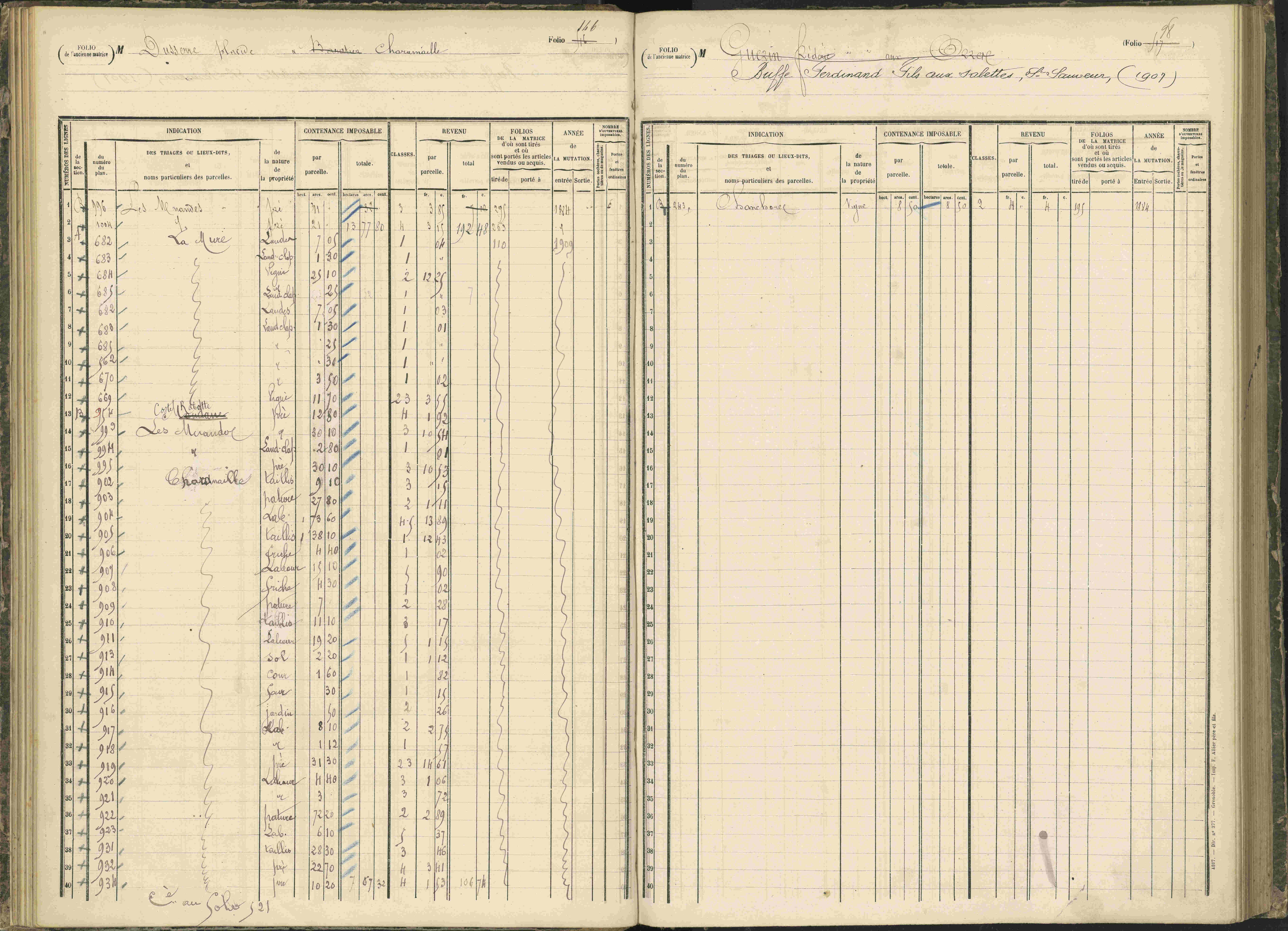 Baratier - 3 P 203/1 - 3 P 203/1 - Matrice, folios 441-620.
