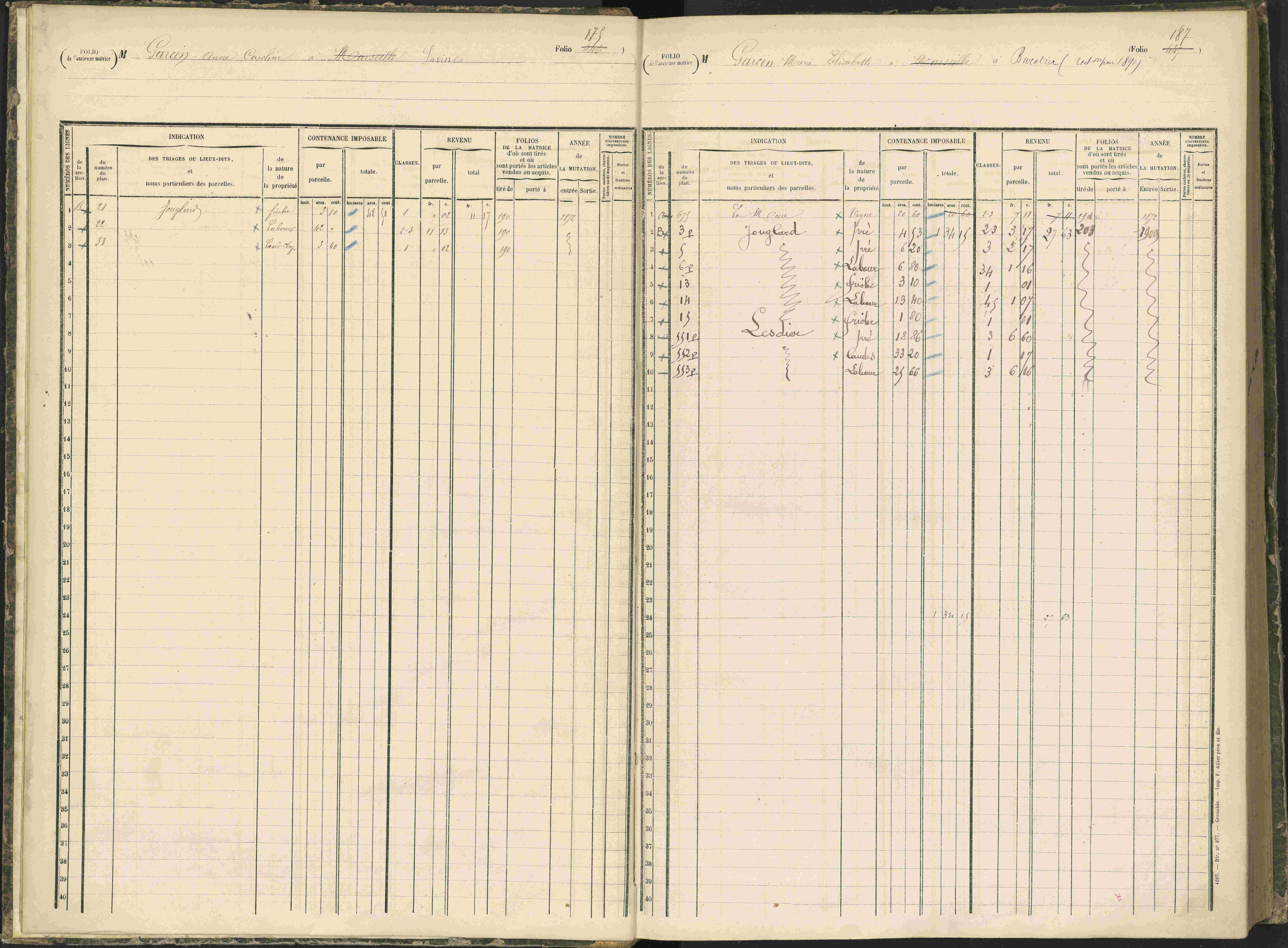 Baratier - 3 P 203/1 - 3 P 203/1 - Matrice, folios 441-620.