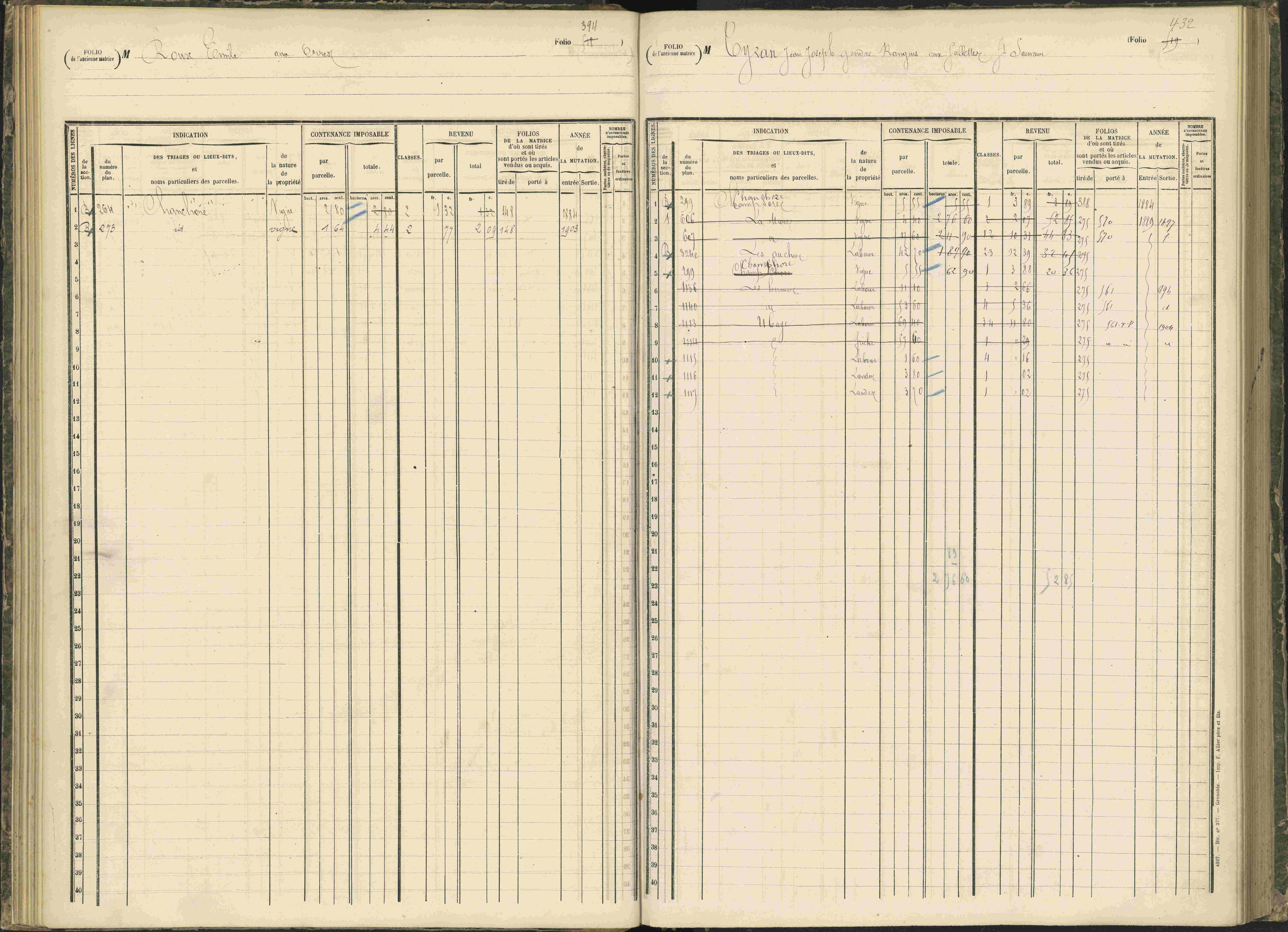 Baratier - 3 P 203/1 - 3 P 203/1 - Matrice, folios 441-620.