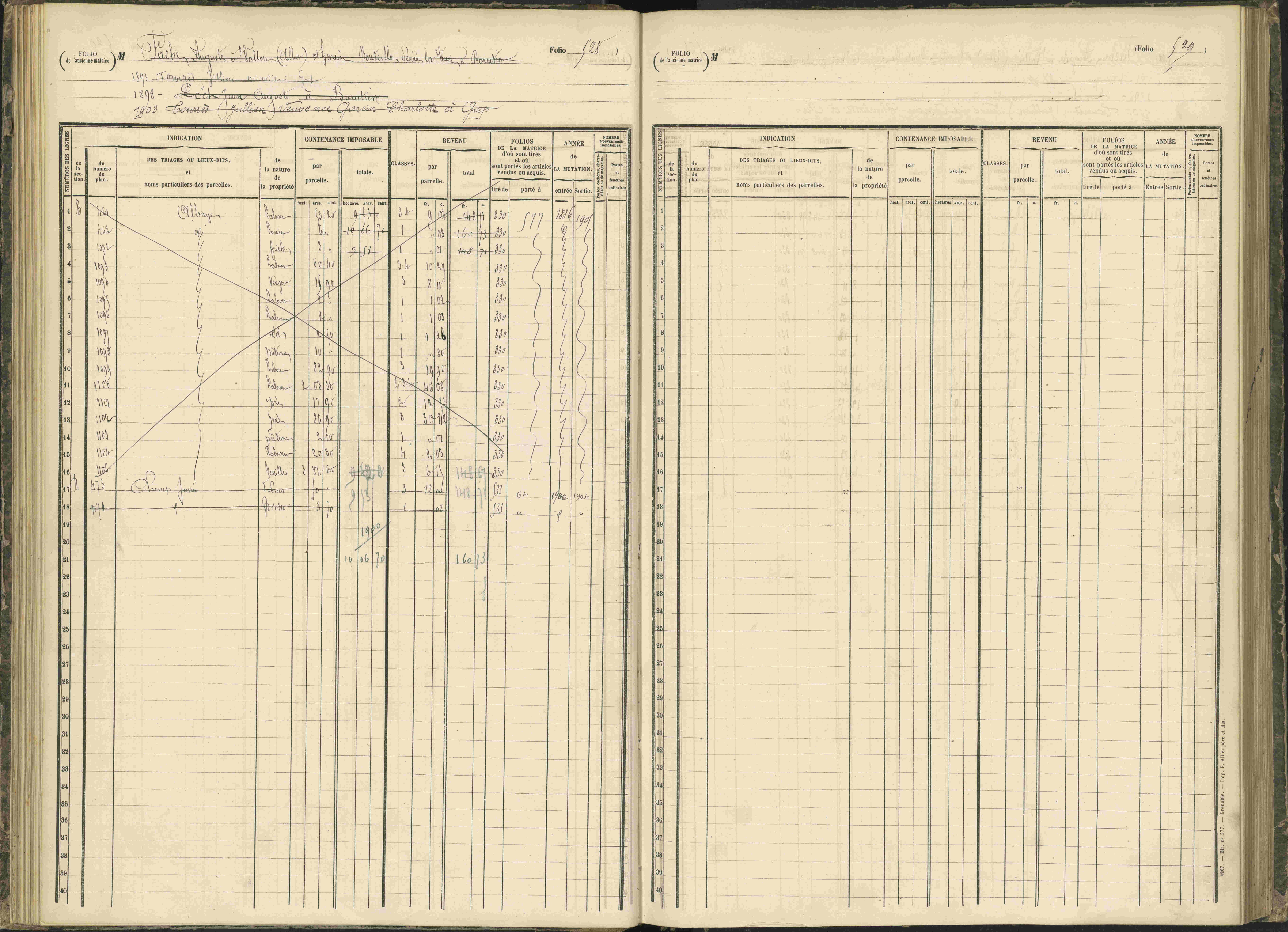 Baratier - 3 P 203/1 - 3 P 203/1 - Matrice, folios 441-620.