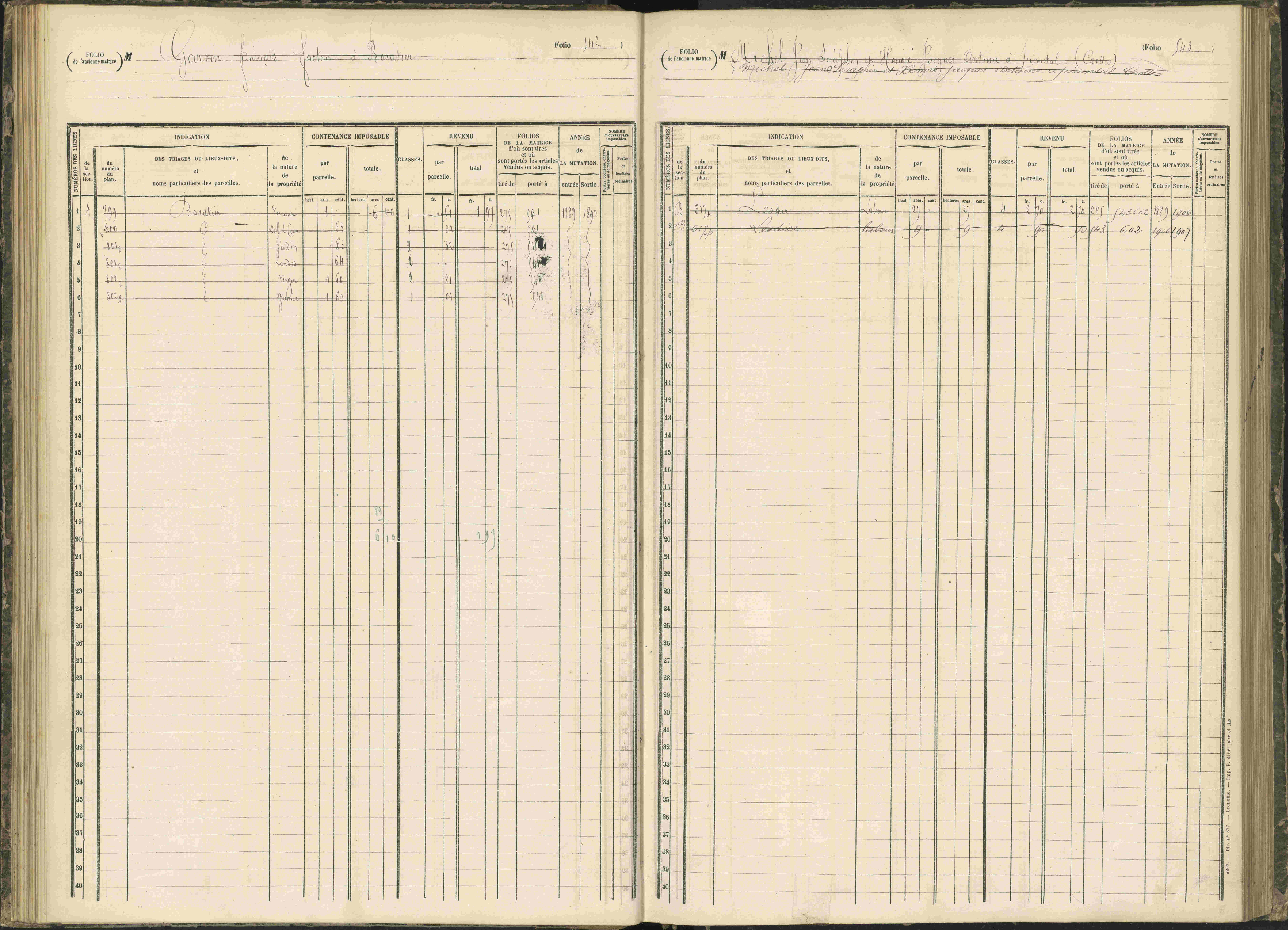 Baratier - 3 P 203/1 - 3 P 203/1 - Matrice, folios 441-620.