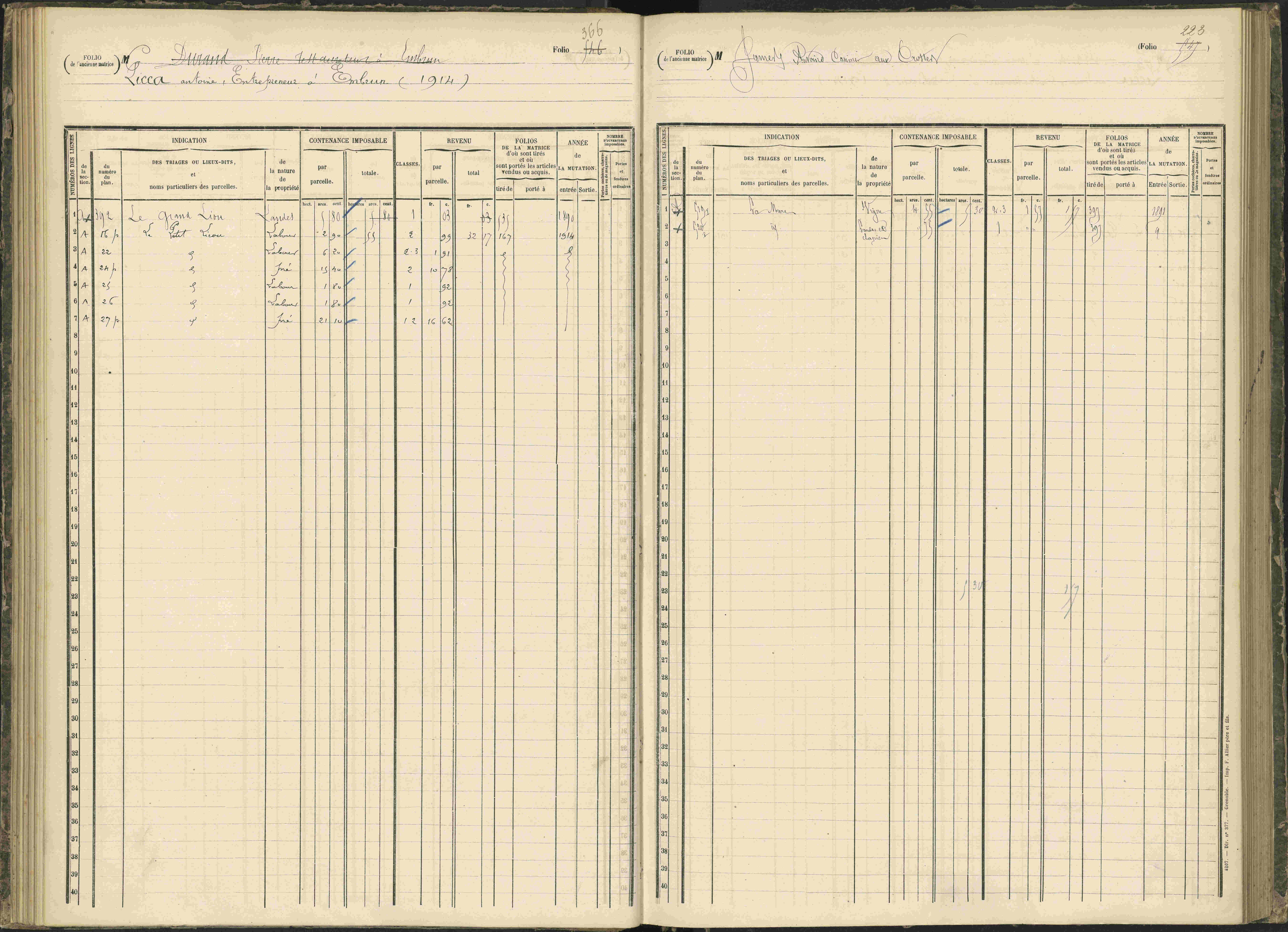 Baratier - 3 P 203/1 - 3 P 203/1 - Matrice, folios 441-620.