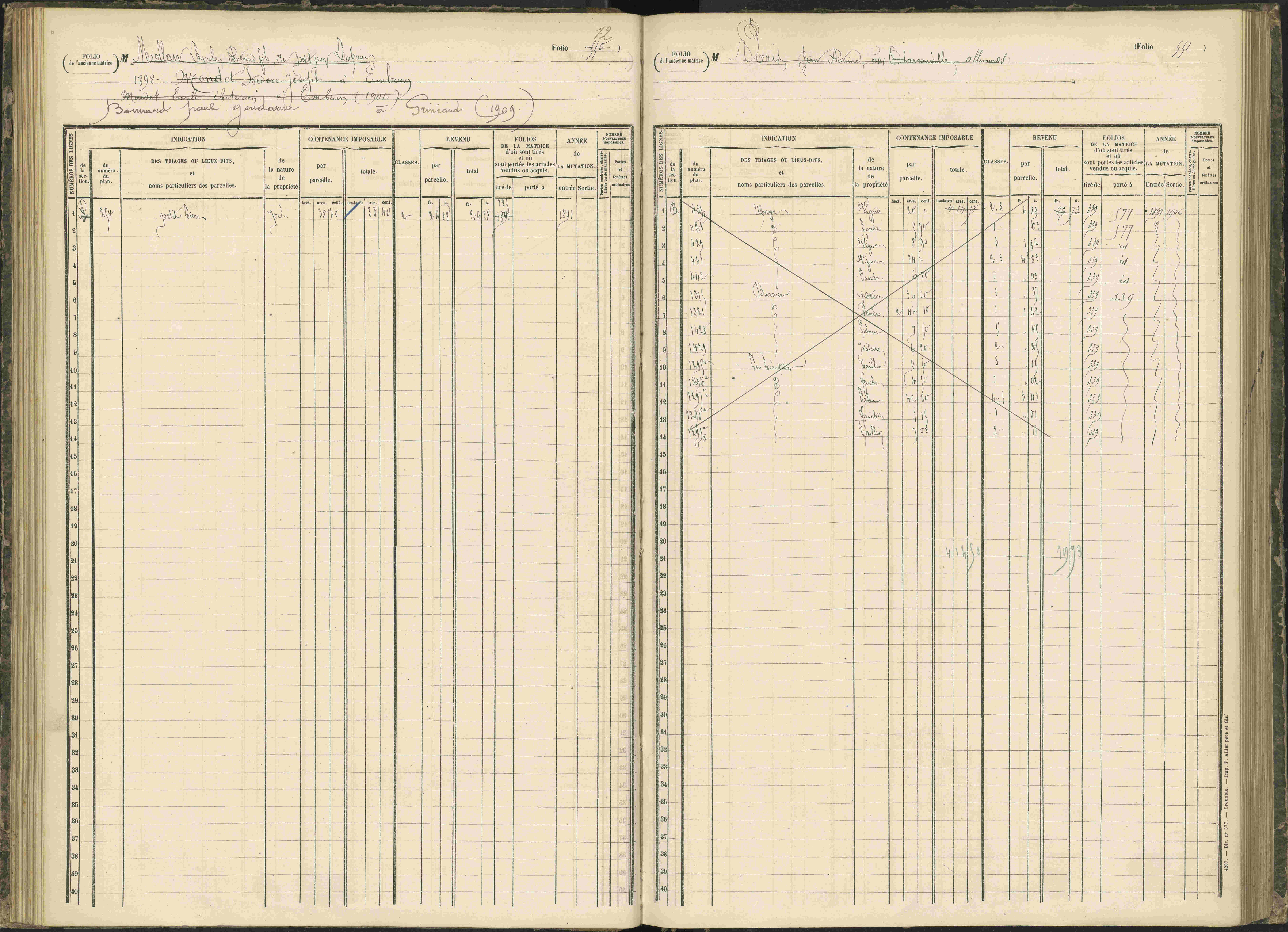Baratier - 3 P 203/1 - 3 P 203/1 - Matrice, folios 441-620.