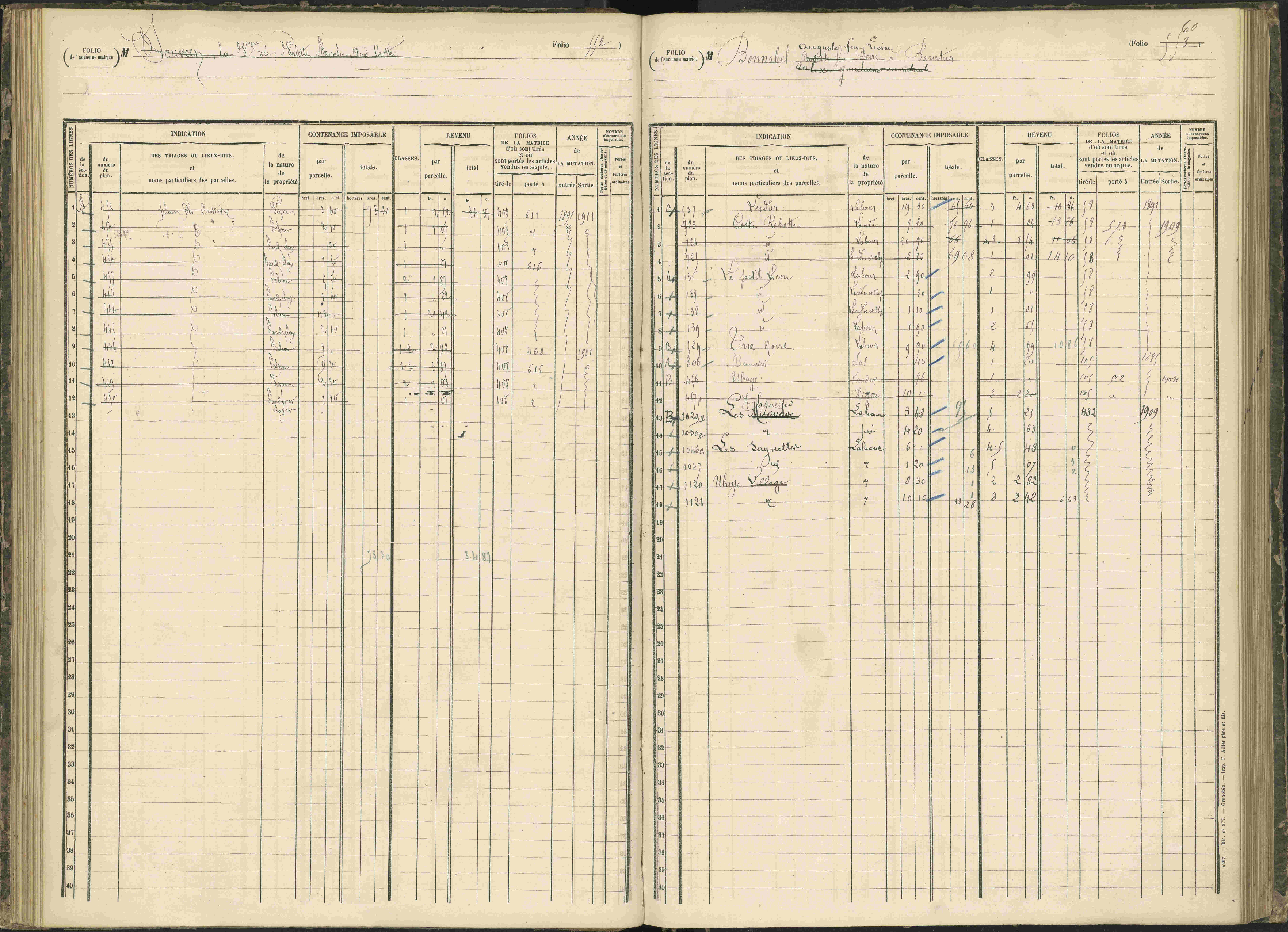 Baratier - 3 P 203/1 - 3 P 203/1 - Matrice, folios 441-620.