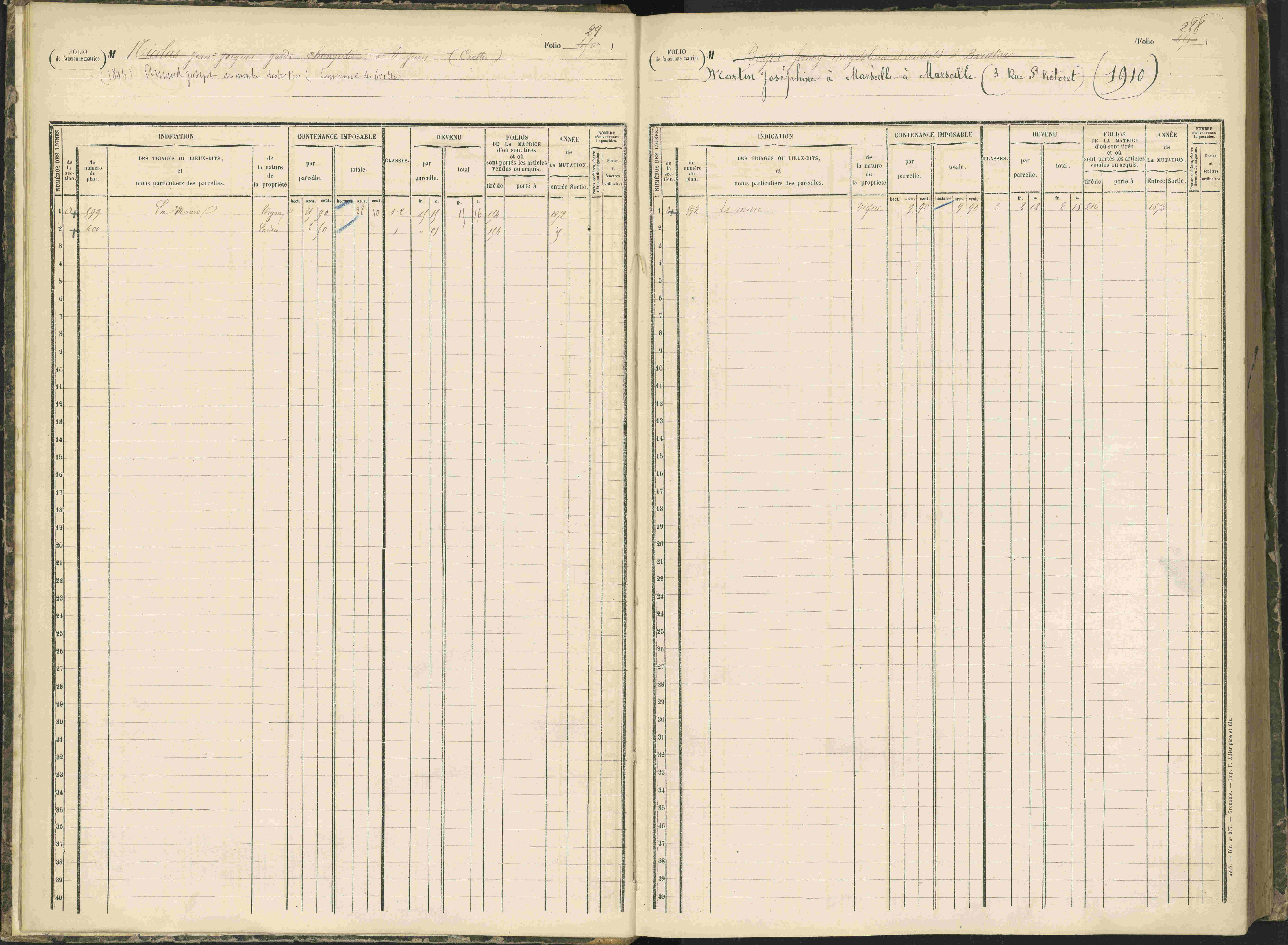 Baratier - 3 P 203/1 - 3 P 203/1 - Matrice, folios 441-620.