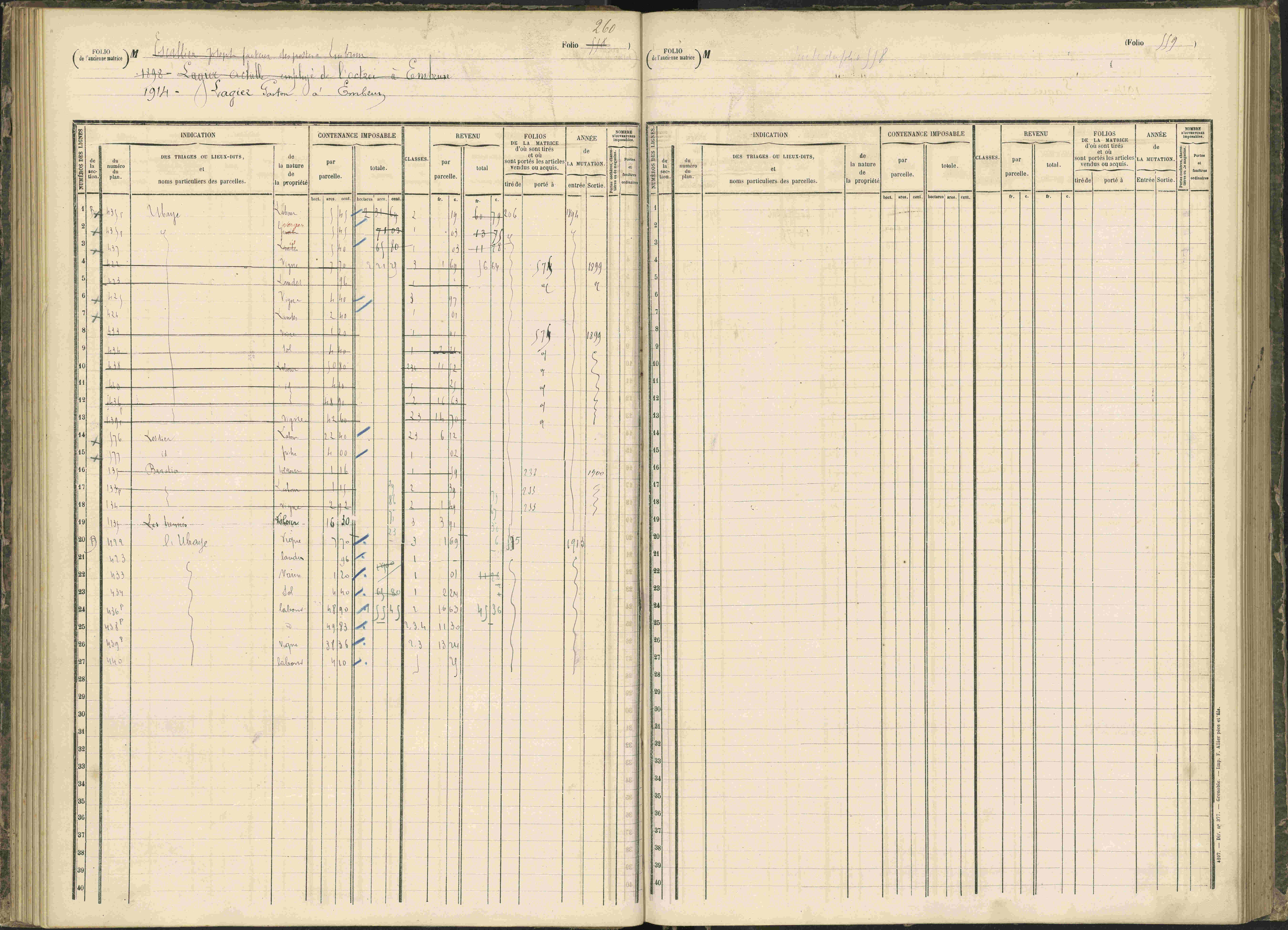Baratier - 3 P 203/1 - 3 P 203/1 - Matrice, folios 441-620.