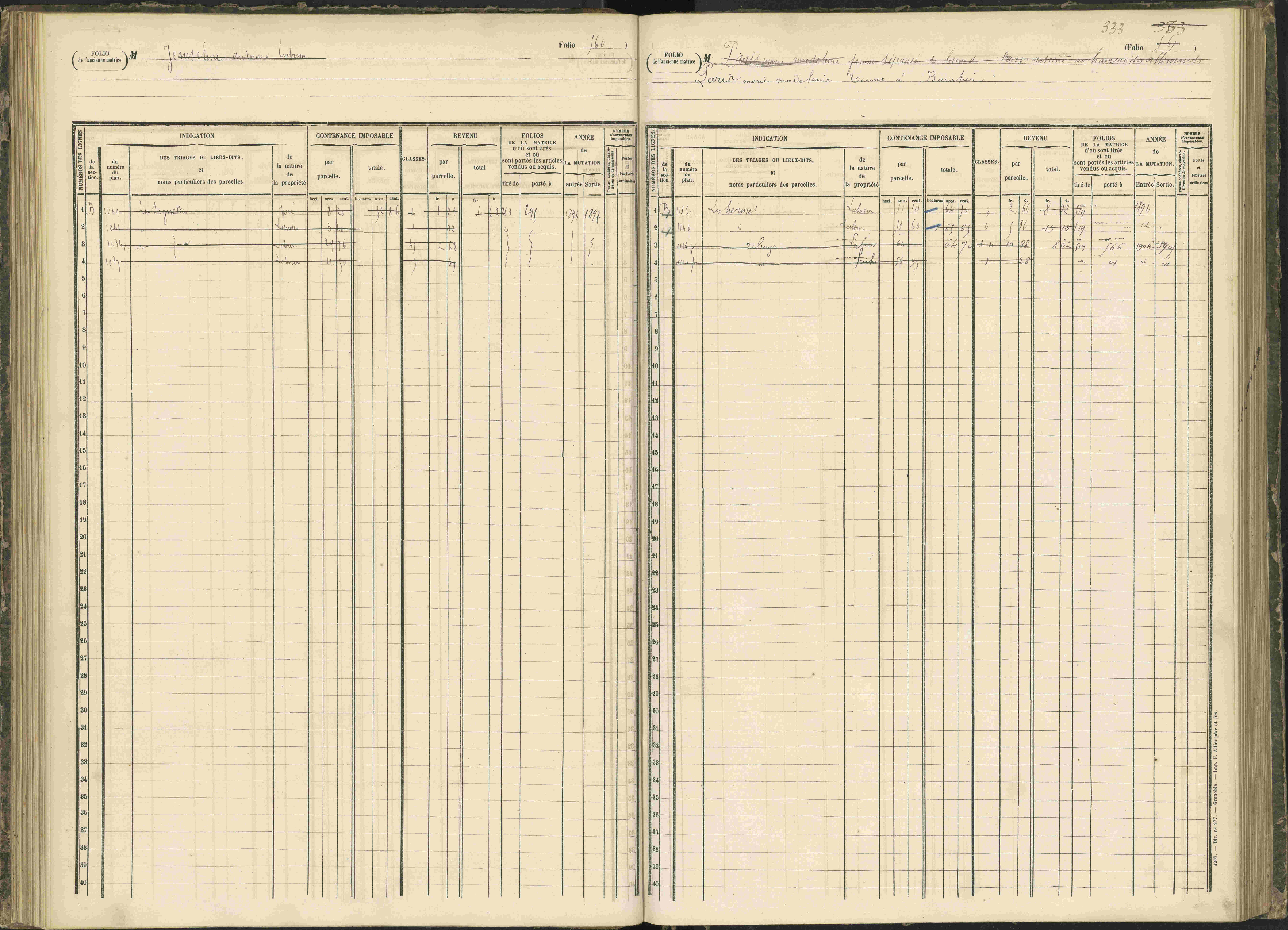Baratier - 3 P 203/1 - 3 P 203/1 - Matrice, folios 441-620.