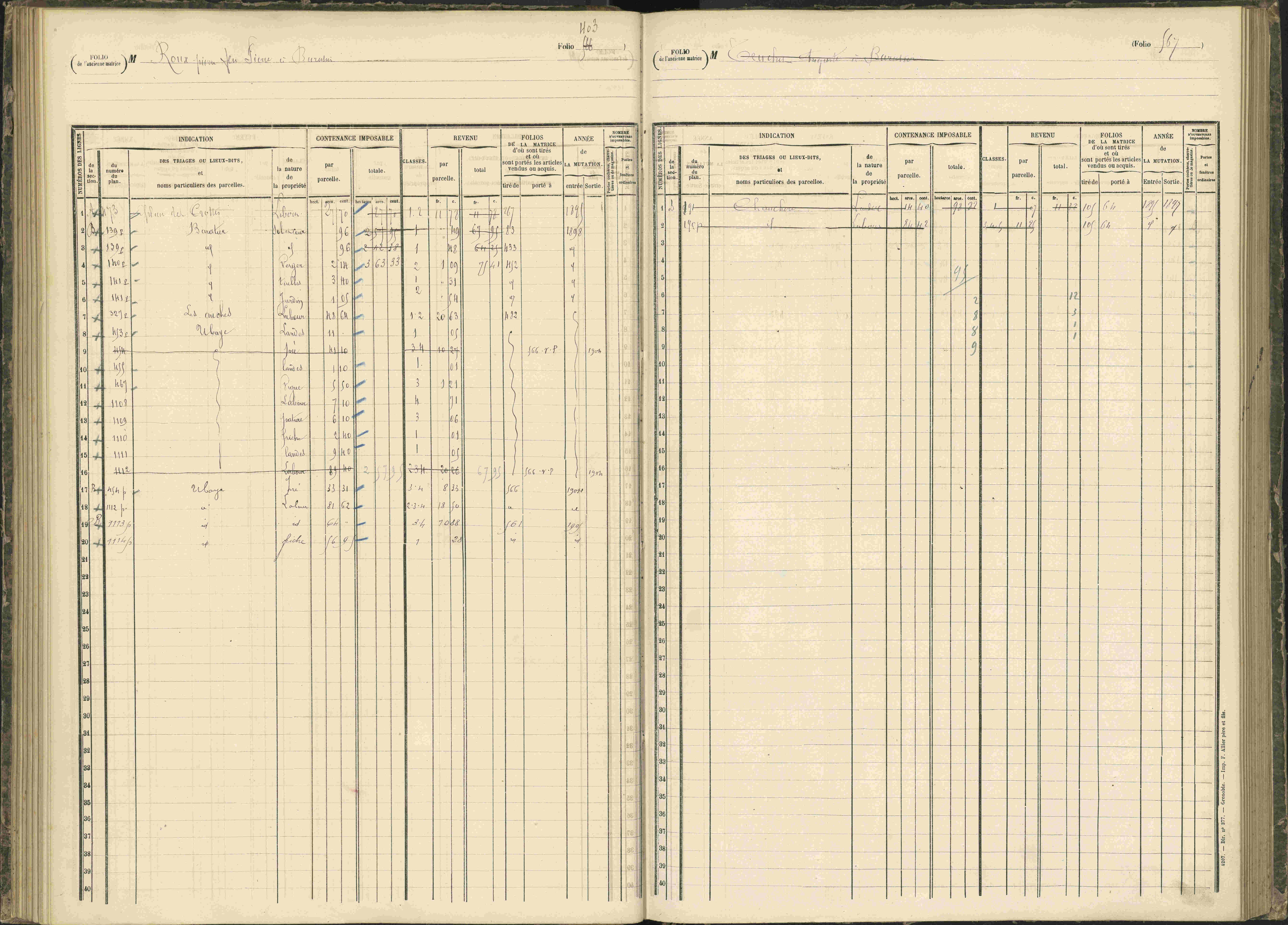 Baratier - 3 P 203/1 - 3 P 203/1 - Matrice, folios 441-620.