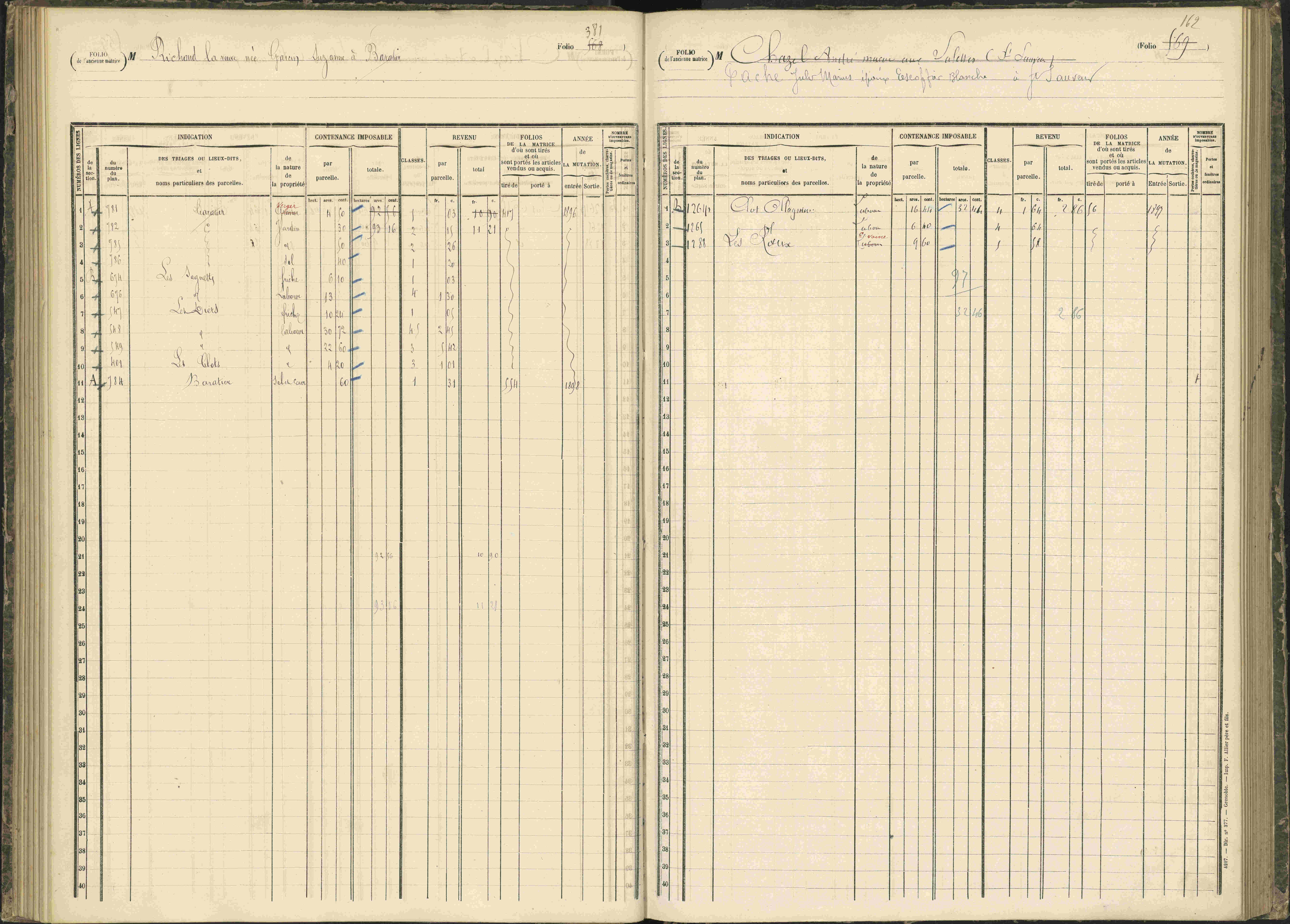 Baratier - 3 P 203/1 - 3 P 203/1 - Matrice, folios 441-620.