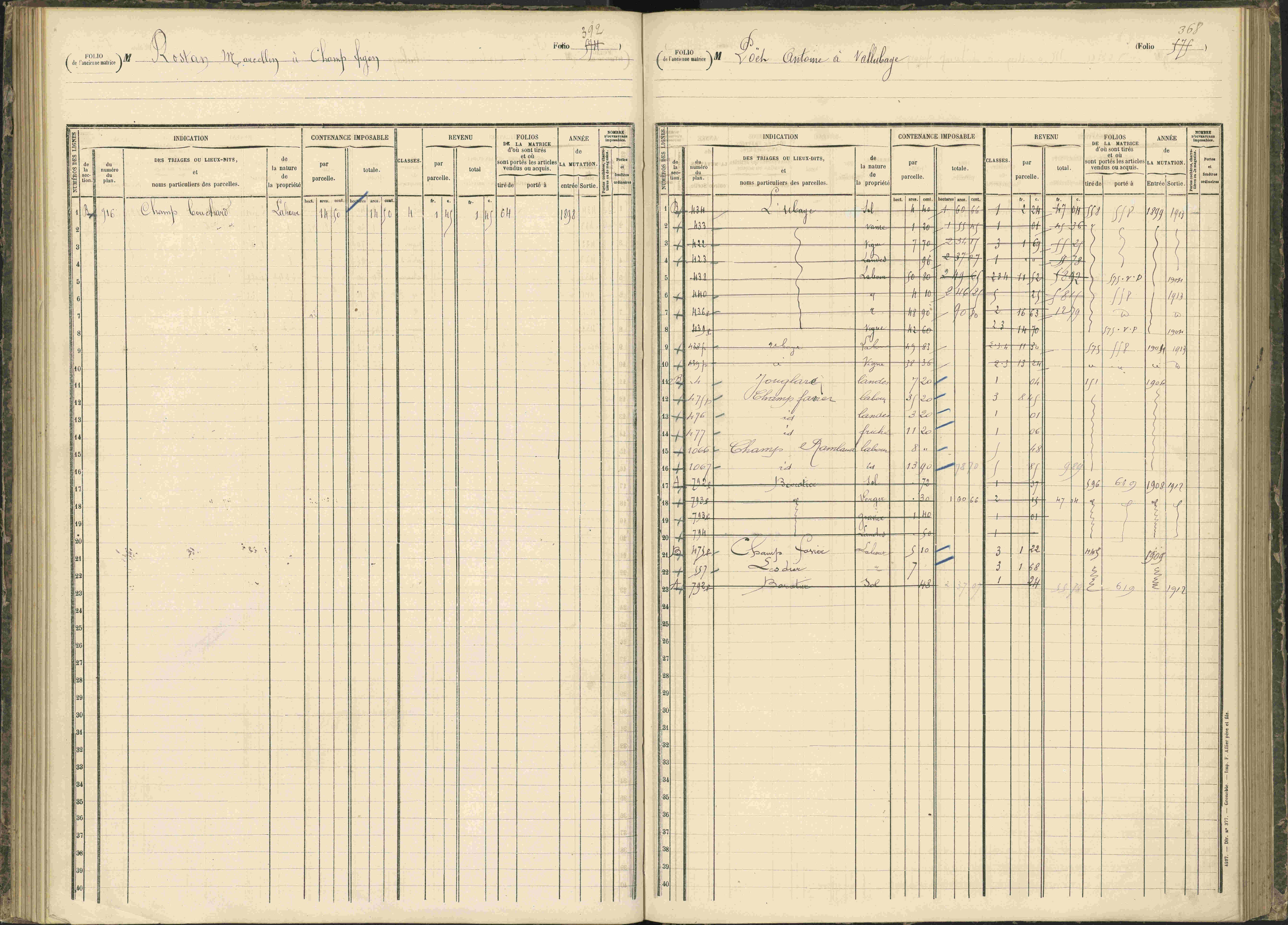 Baratier - 3 P 203/1 - 3 P 203/1 - Matrice, folios 441-620.