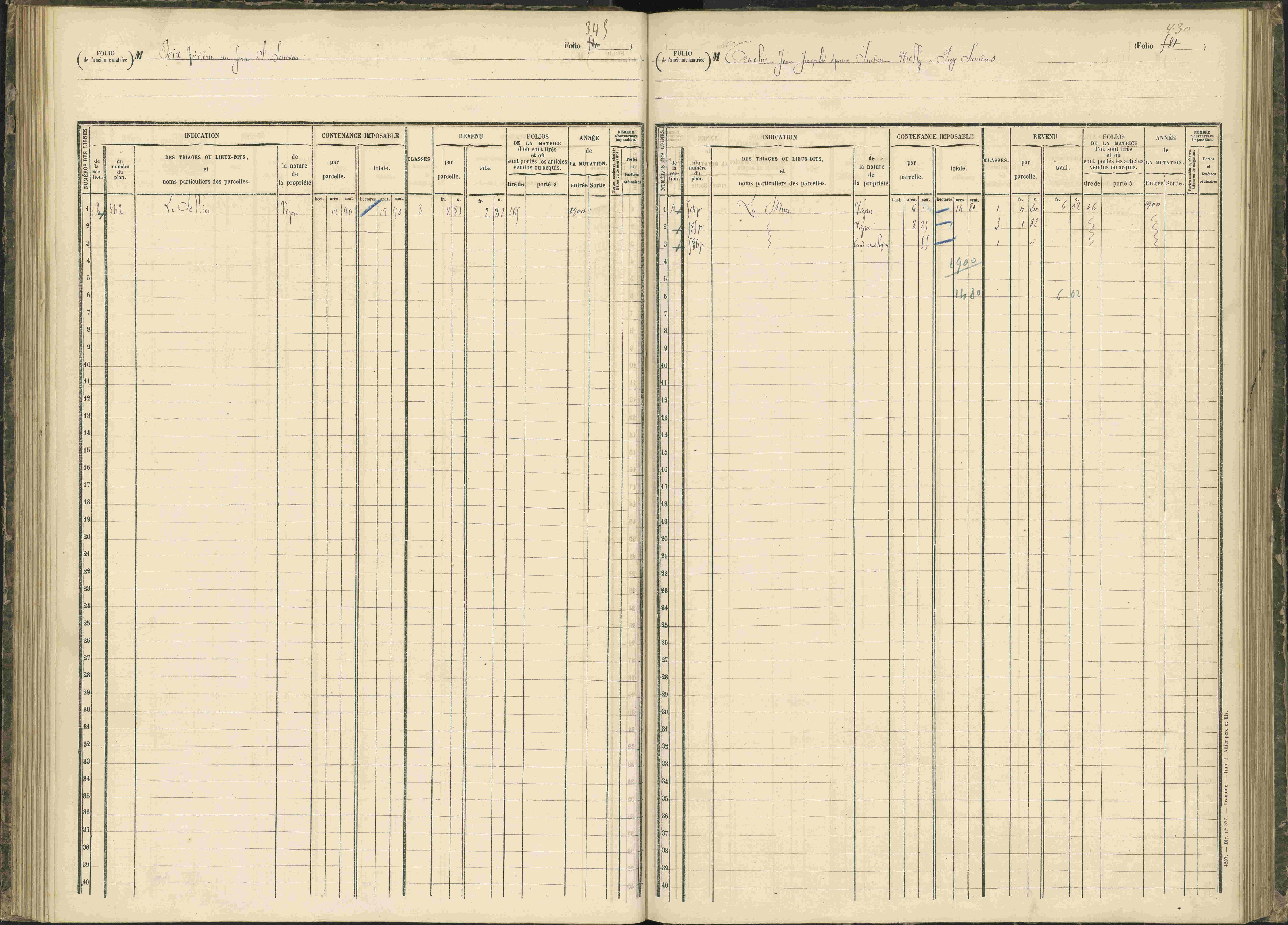 Baratier - 3 P 203/1 - 3 P 203/1 - Matrice, folios 441-620.