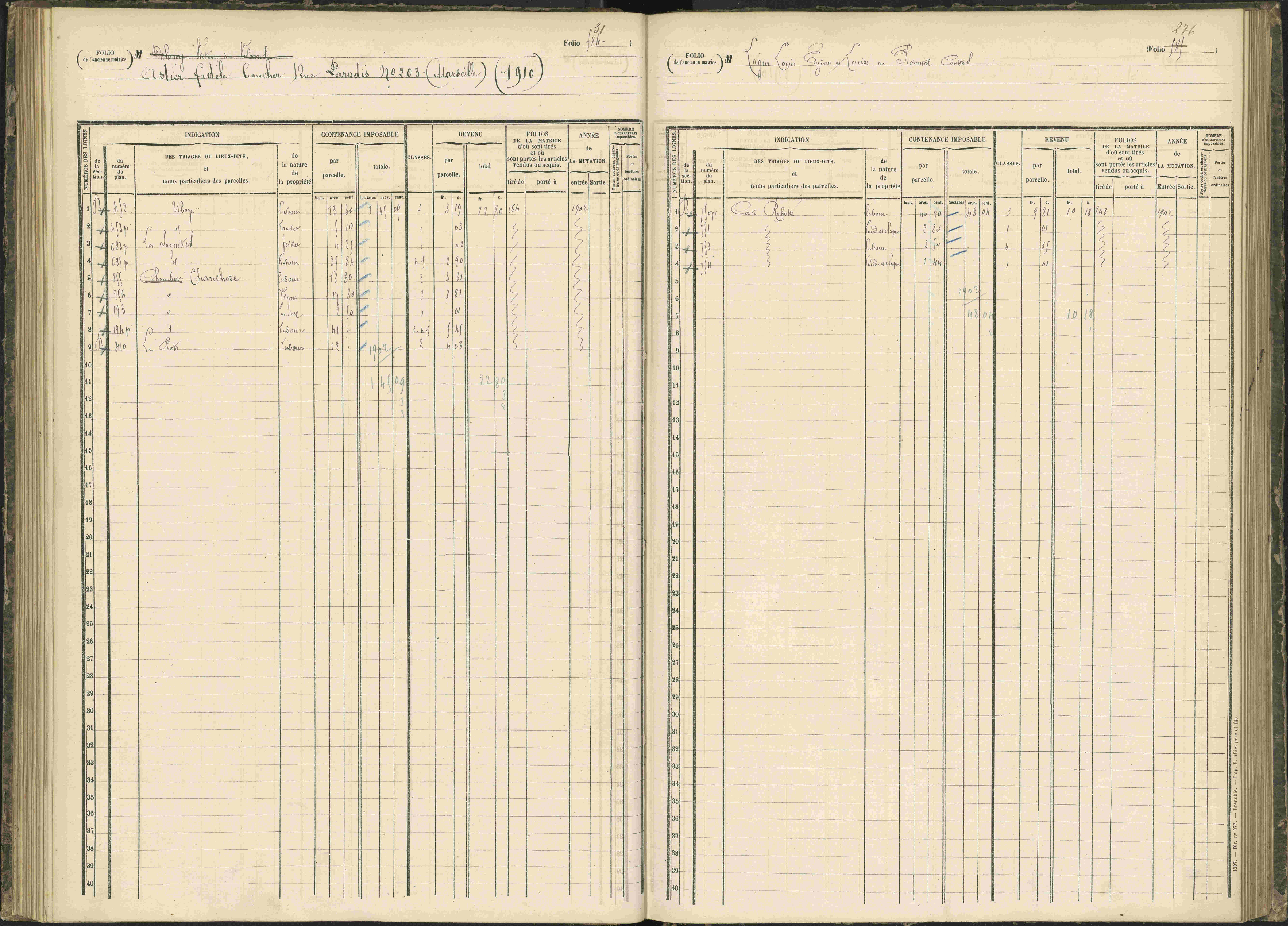 Baratier - 3 P 203/1 - 3 P 203/1 - Matrice, folios 441-620.