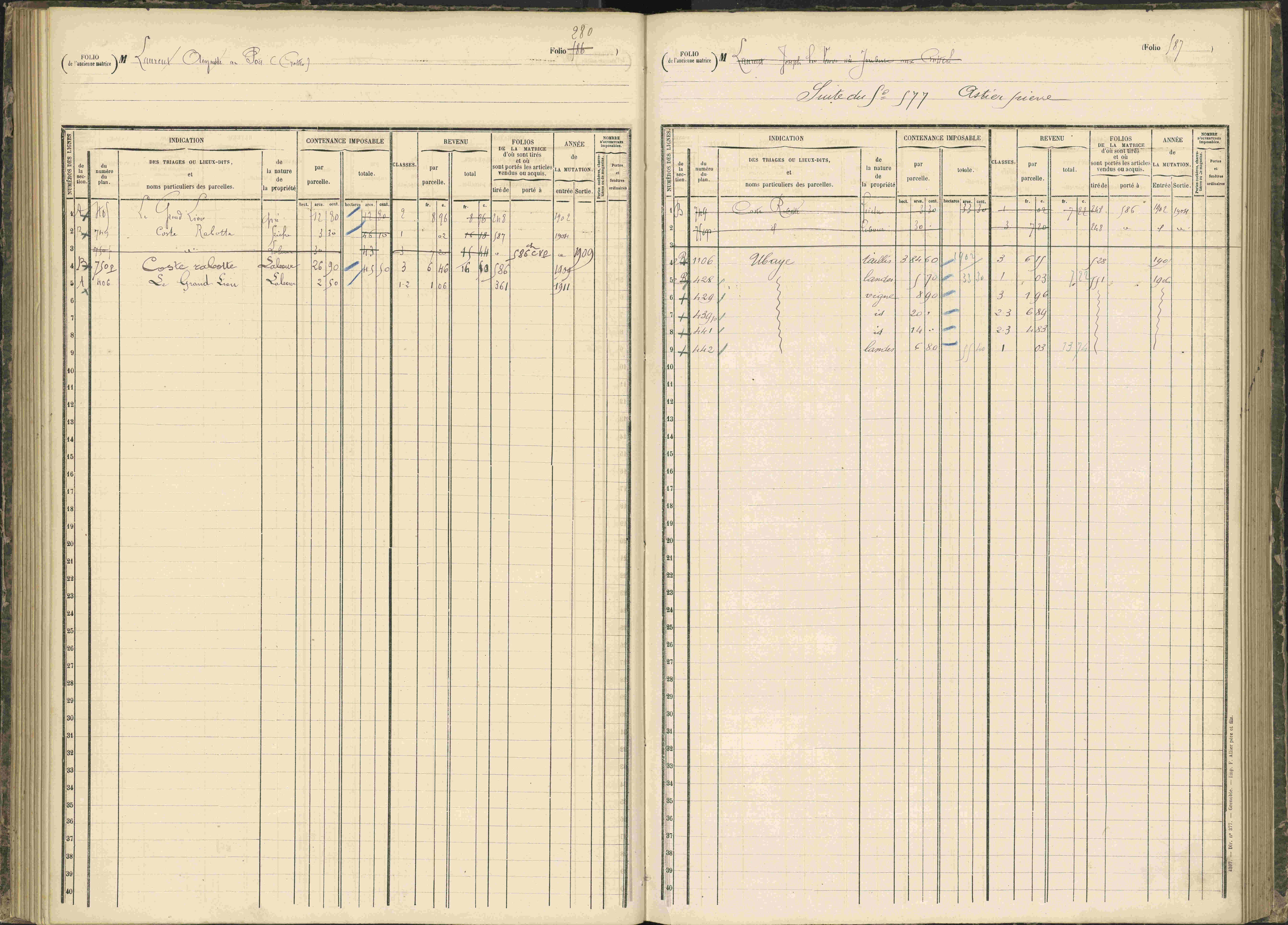 Baratier - 3 P 203/1 - 3 P 203/1 - Matrice, folios 441-620.