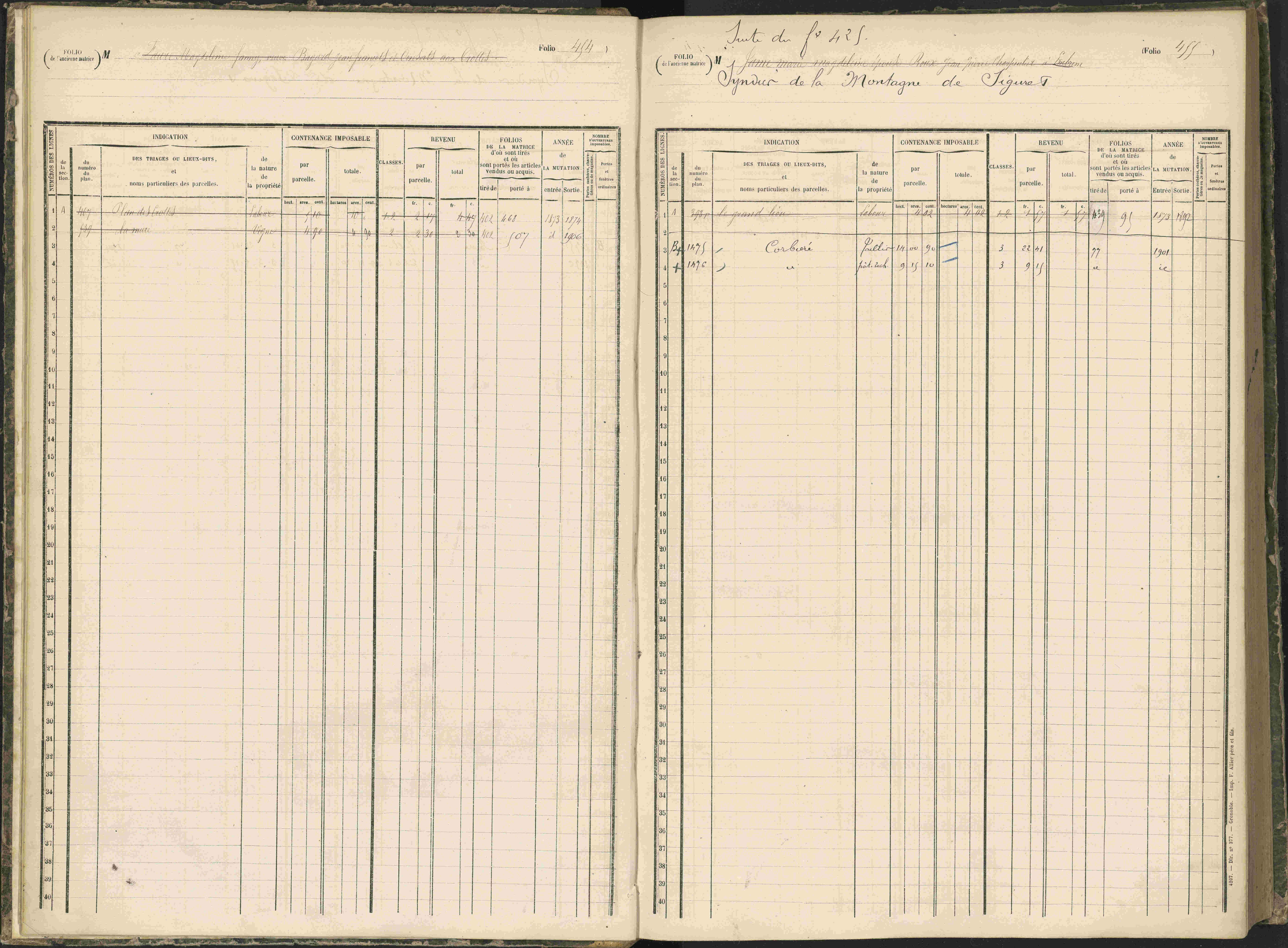 Baratier - 3 P 203/1 - 3 P 203/1 - Matrice, folios 441-620.