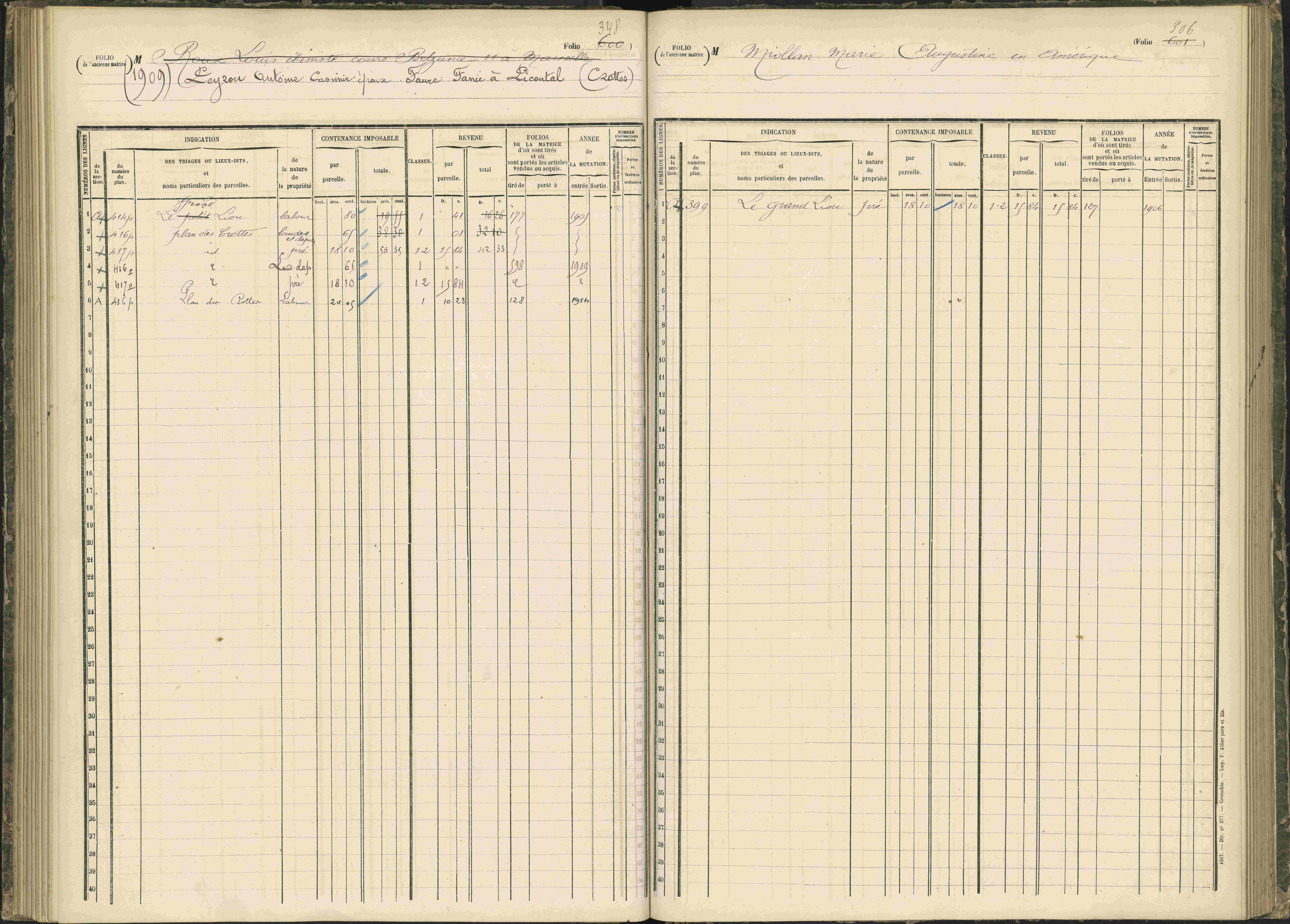 Baratier - 3 P 203/1 - 3 P 203/1 - Matrice, folios 441-620.