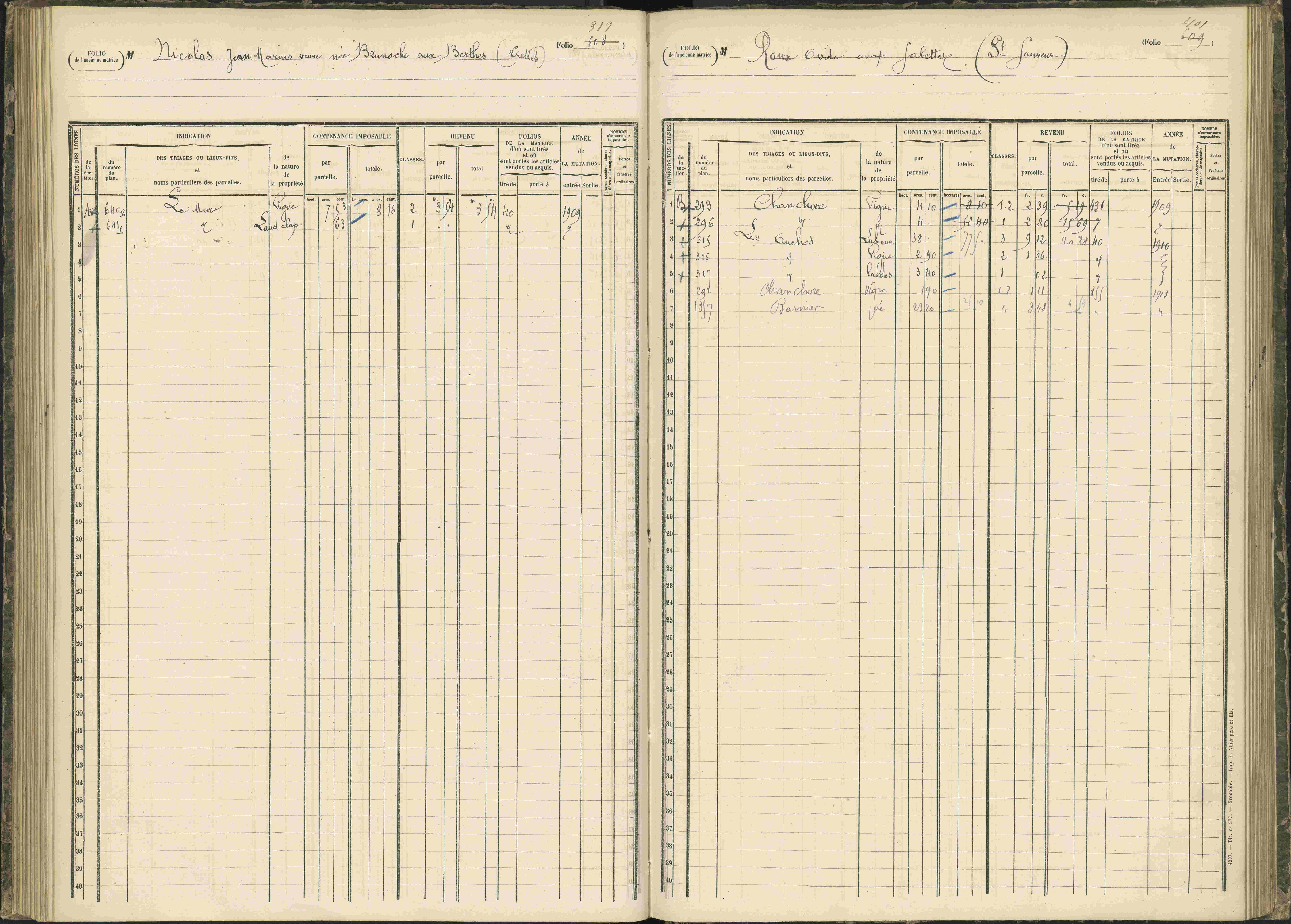 Baratier - 3 P 203/1 - 3 P 203/1 - Matrice, folios 441-620.