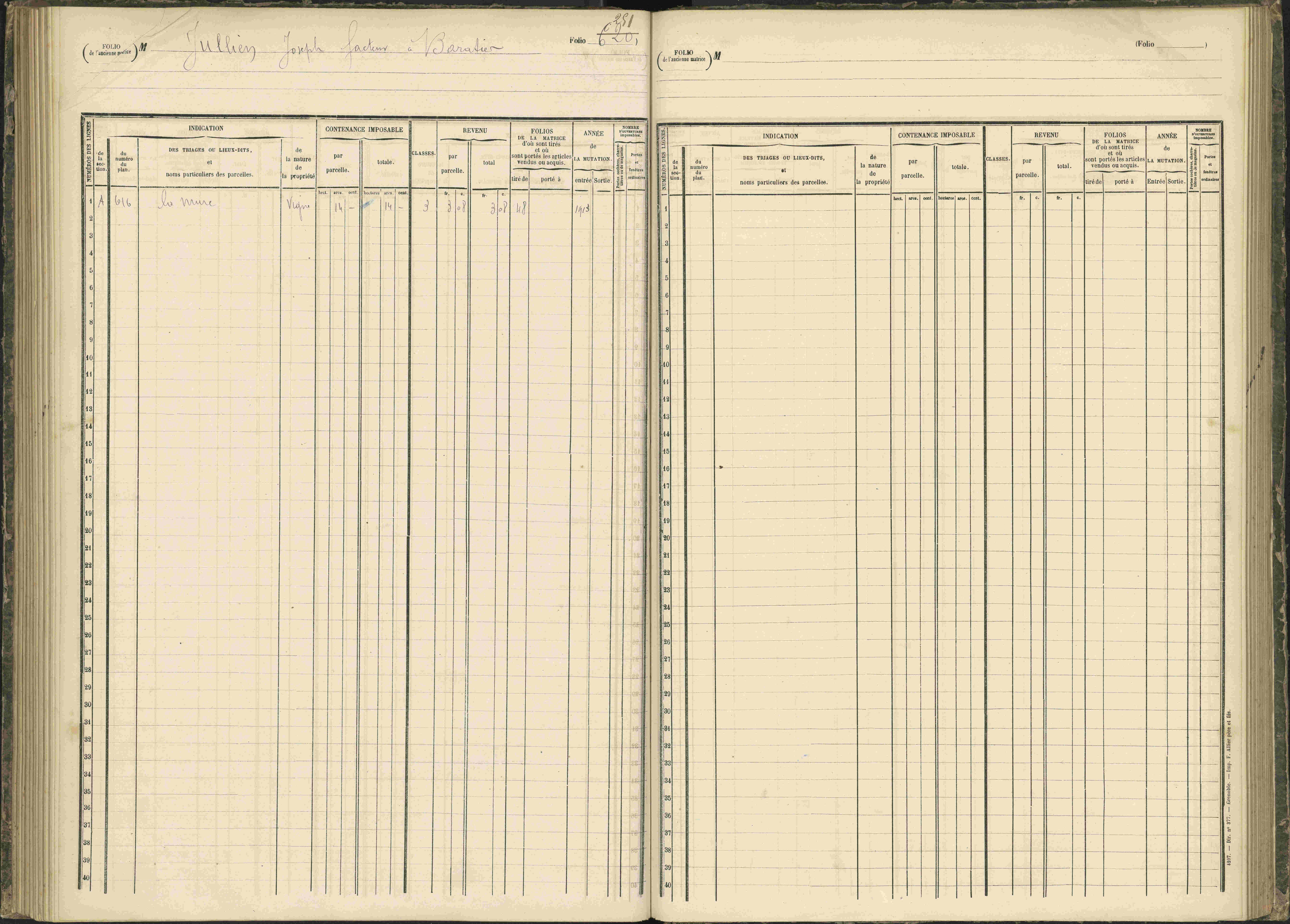 Baratier - 3 P 203/1 - 3 P 203/1 - Matrice, folios 441-620.