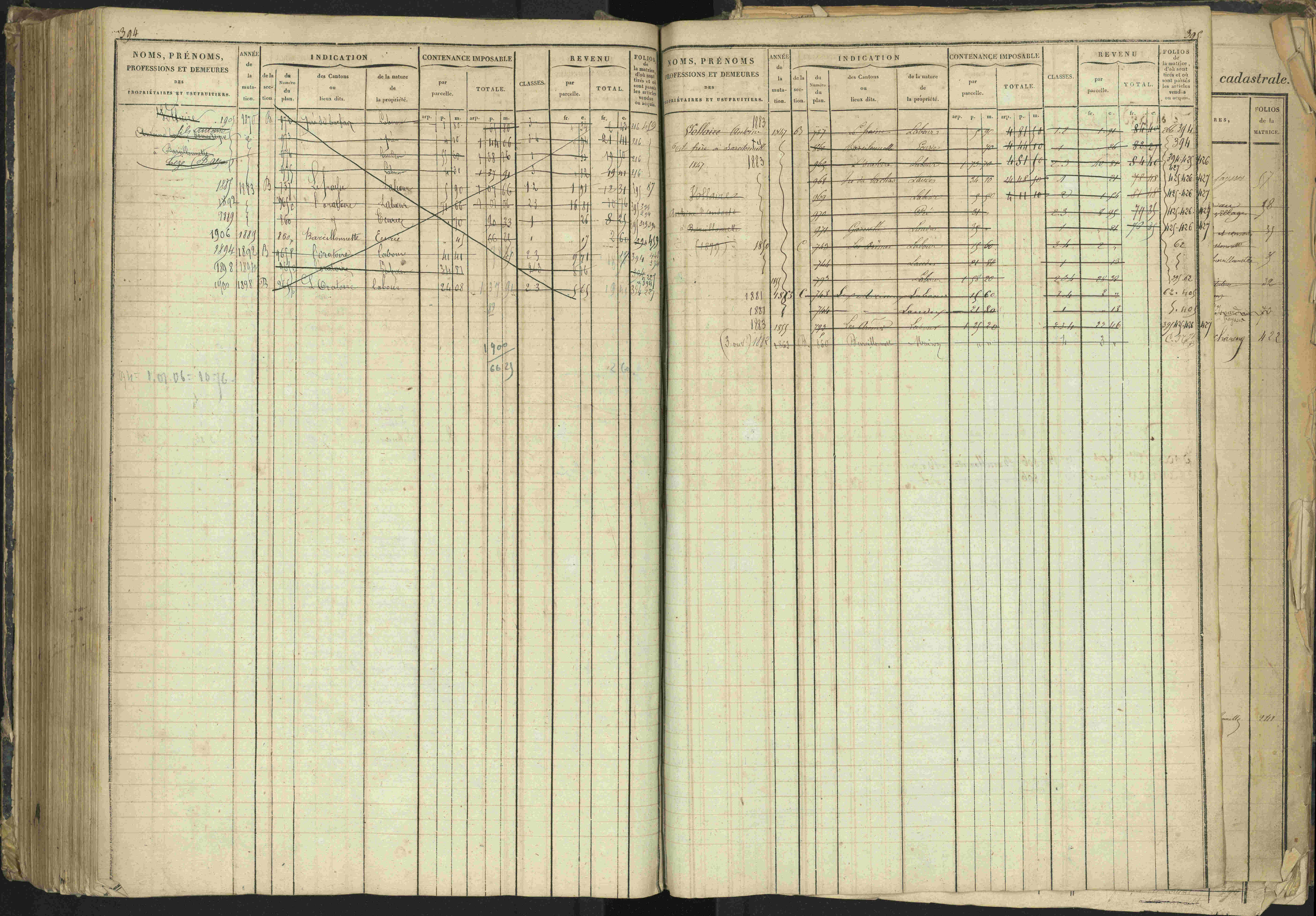 Barcillonnette - 3 P 208/1 - 3 P 208/1 - Matrice, folios 1-400.