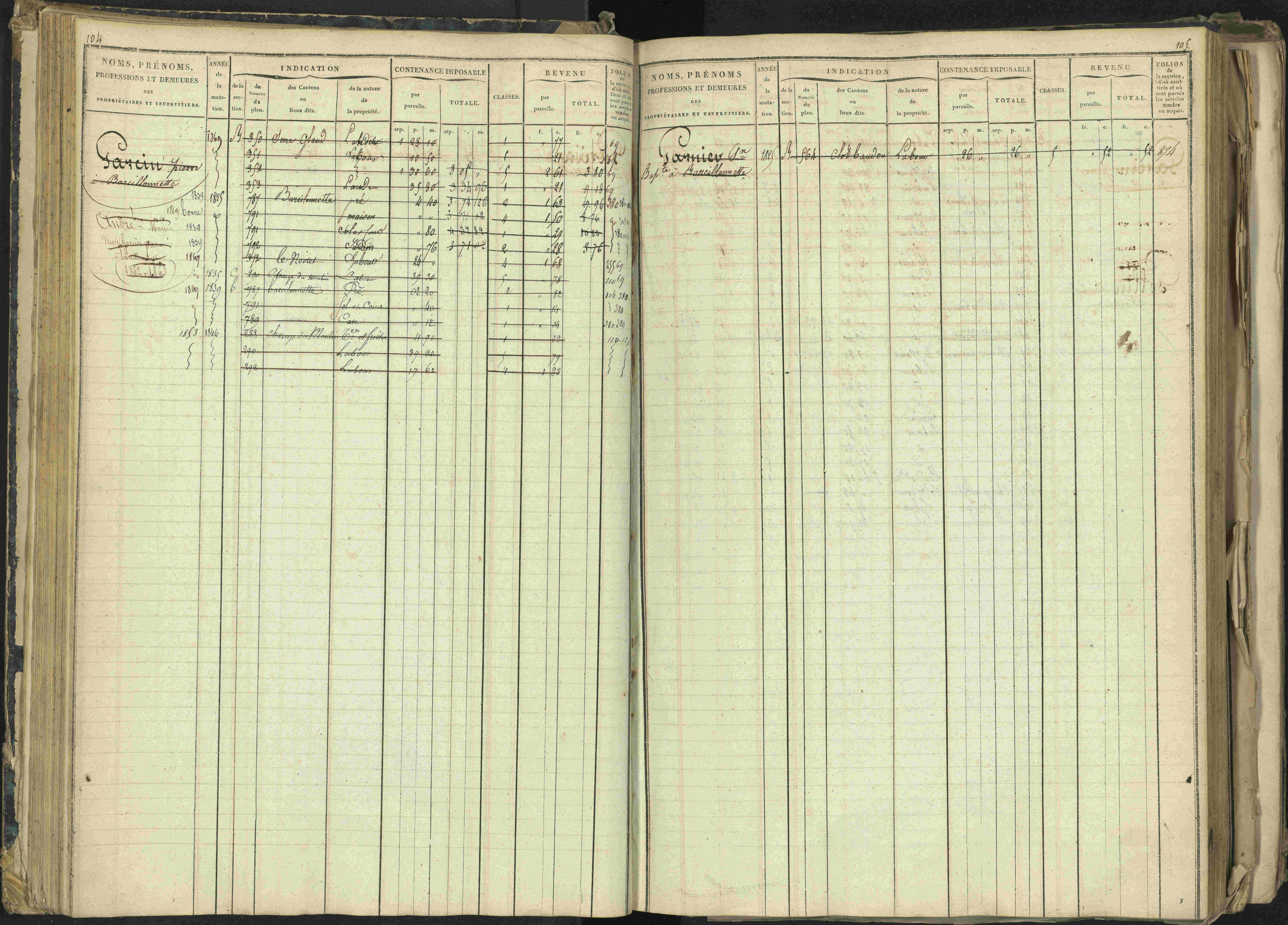 Barcillonnette - 3 P 208/1 - 3 P 208/1 - Matrice, folios 1-400.