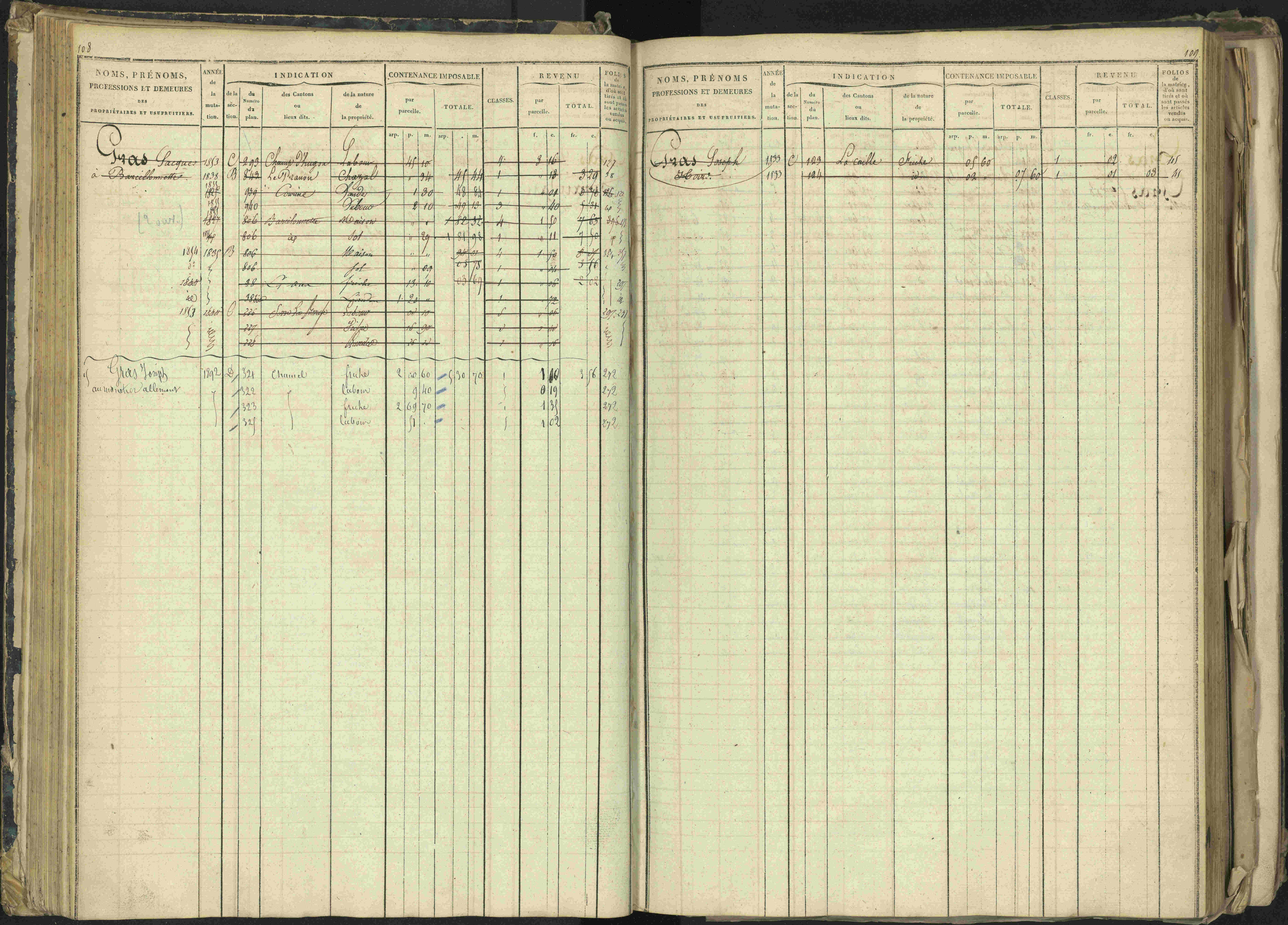 Barcillonnette - 3 P 208/1 - 3 P 208/1 - Matrice, folios 1-400.