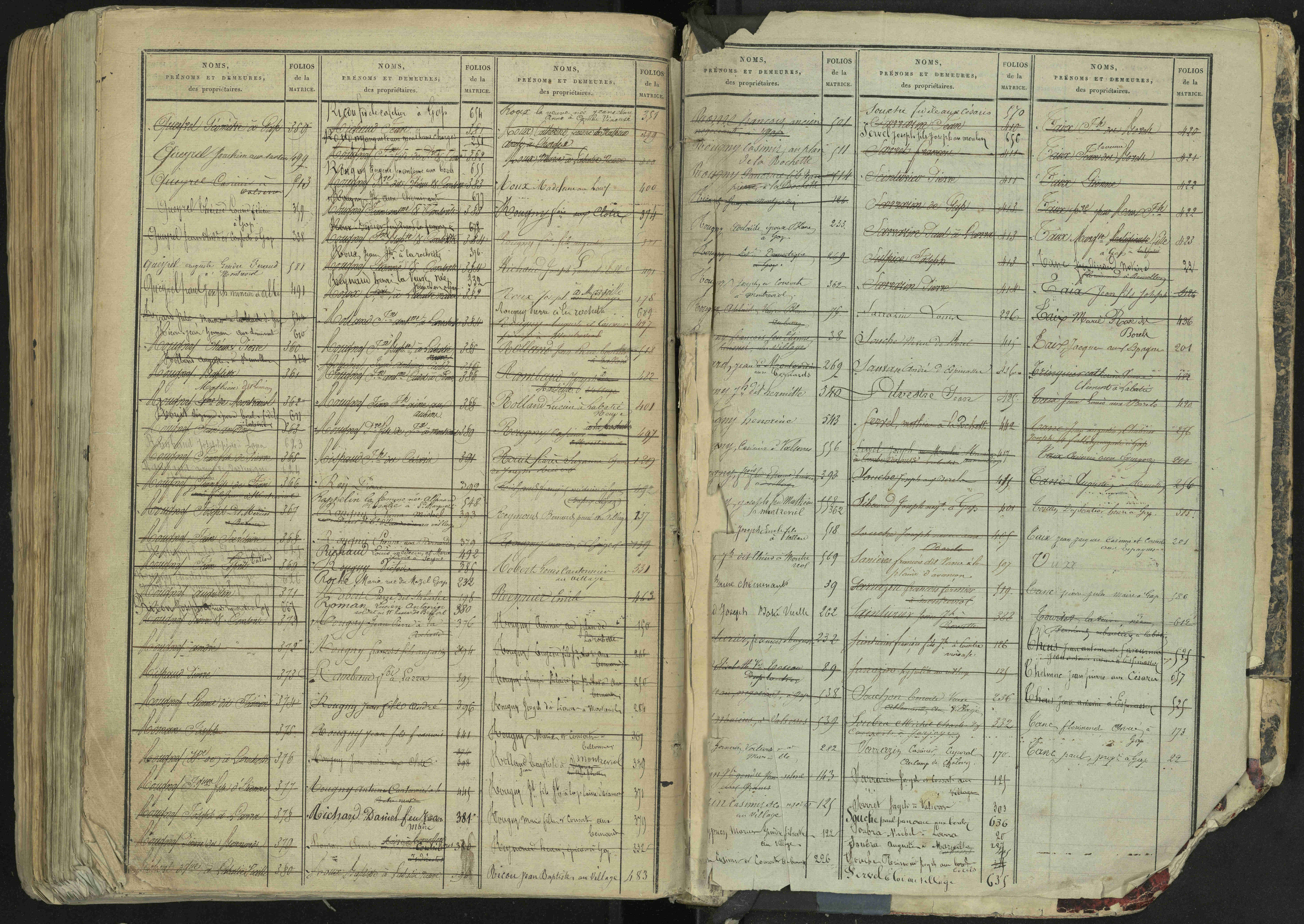 La Bâtie-Neuve - 3 P 237/2 - 3 P 237/2 - Table alphabétique des propriétaires. 