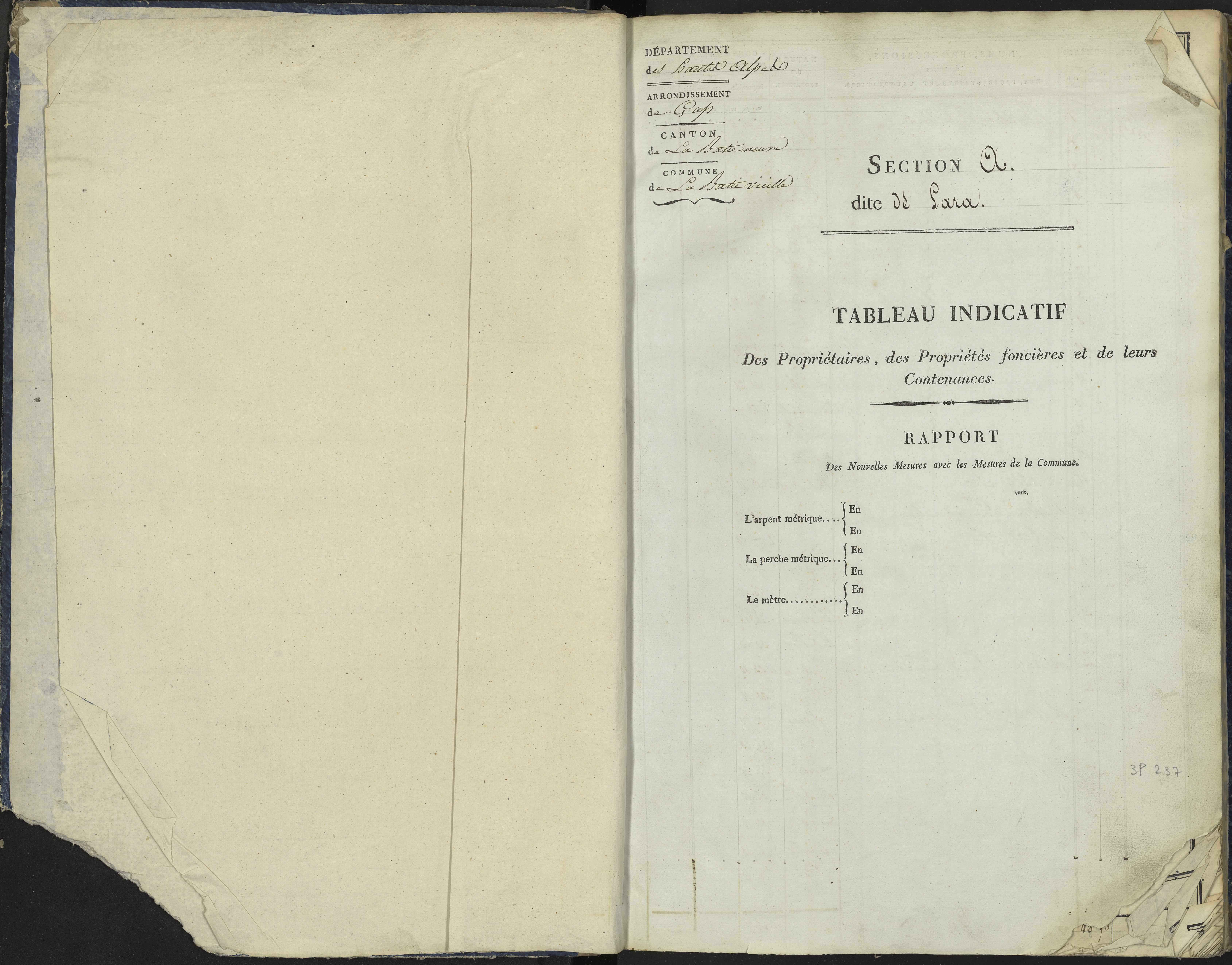 La Bâtie-Vieille - 3 P 244/1 - 3 P 244/1 - Section A