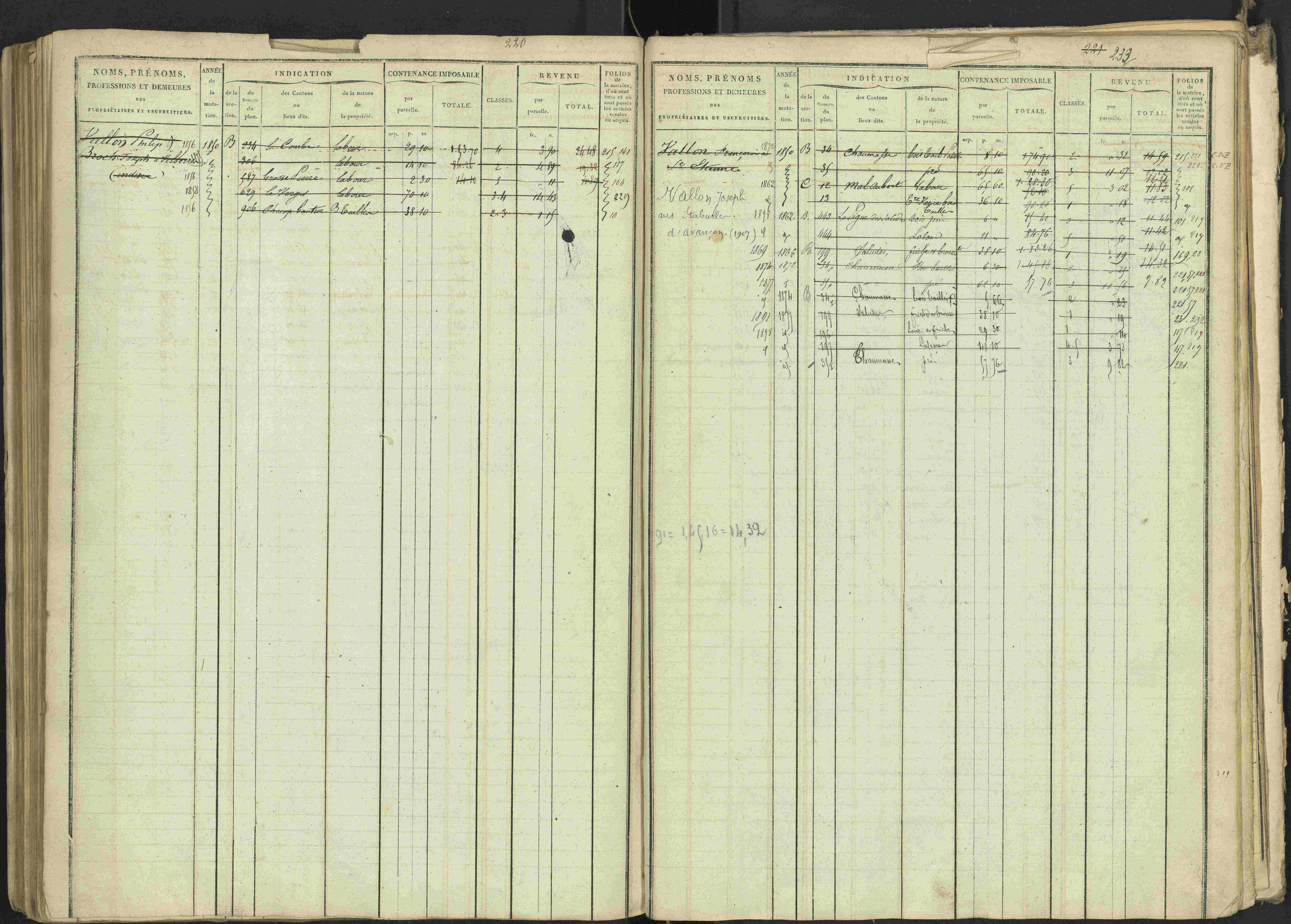 La Bâtie-Vieille - 3 P 245/1 - 3 P 245/1 - Matrice, folios 1-232.