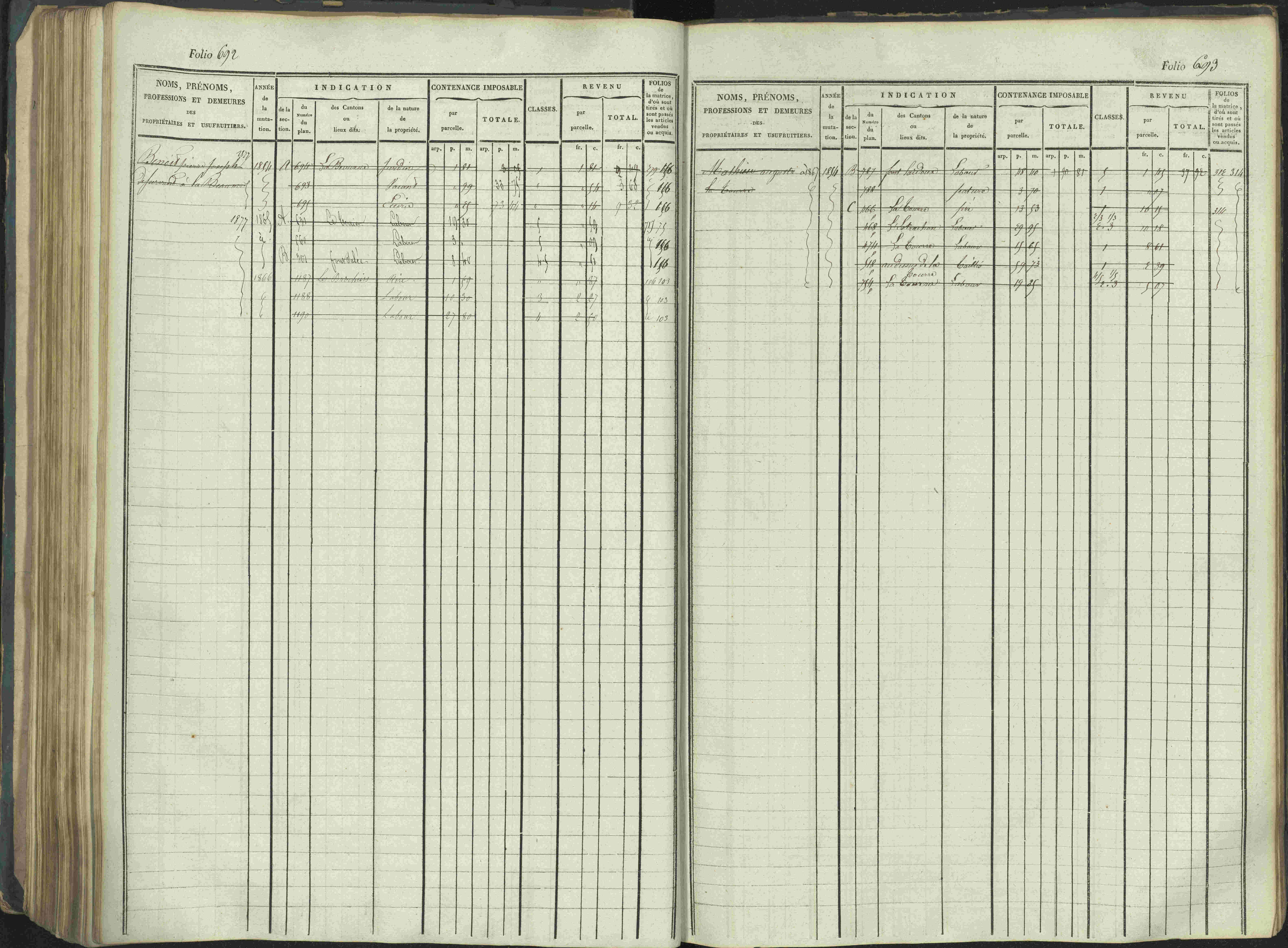 La Beaume - 3 P 253/1 - 3 P 253/1 - Matrice, folios 481-960.