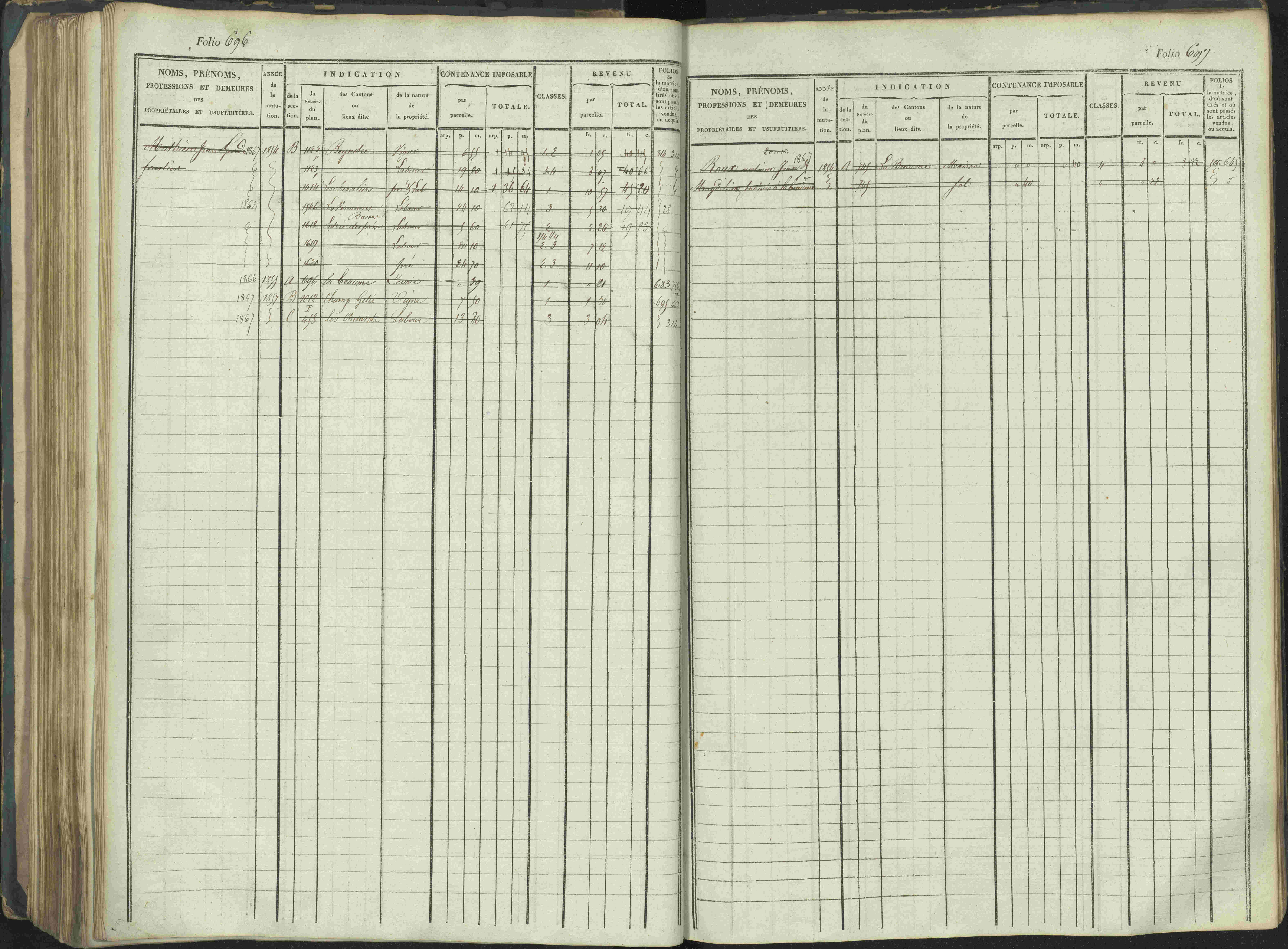 La Beaume - 3 P 253/1 - 3 P 253/1 - Matrice, folios 481-960.