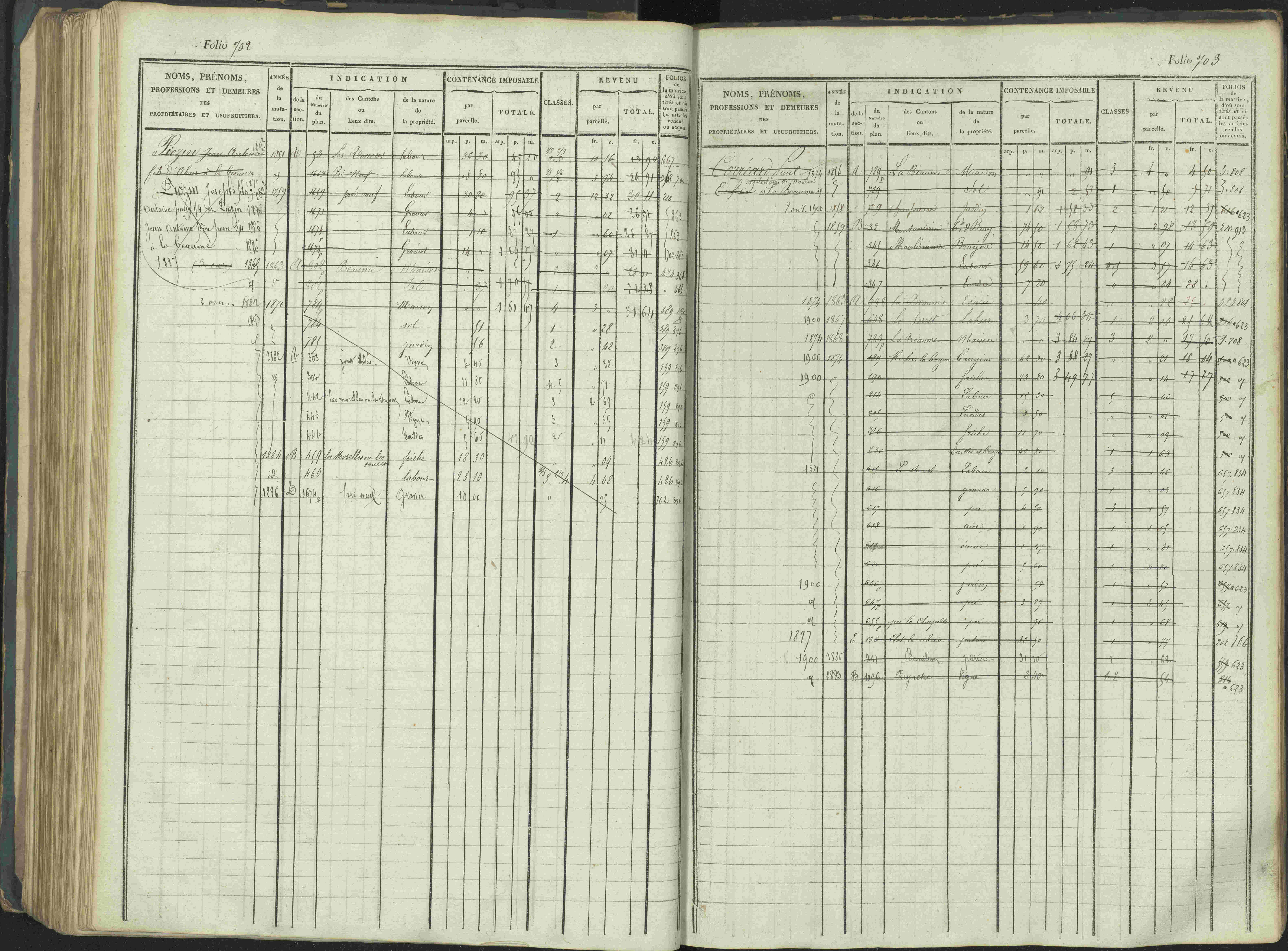 La Beaume - 3 P 253/1 - 3 P 253/1 - Matrice, folios 481-960.