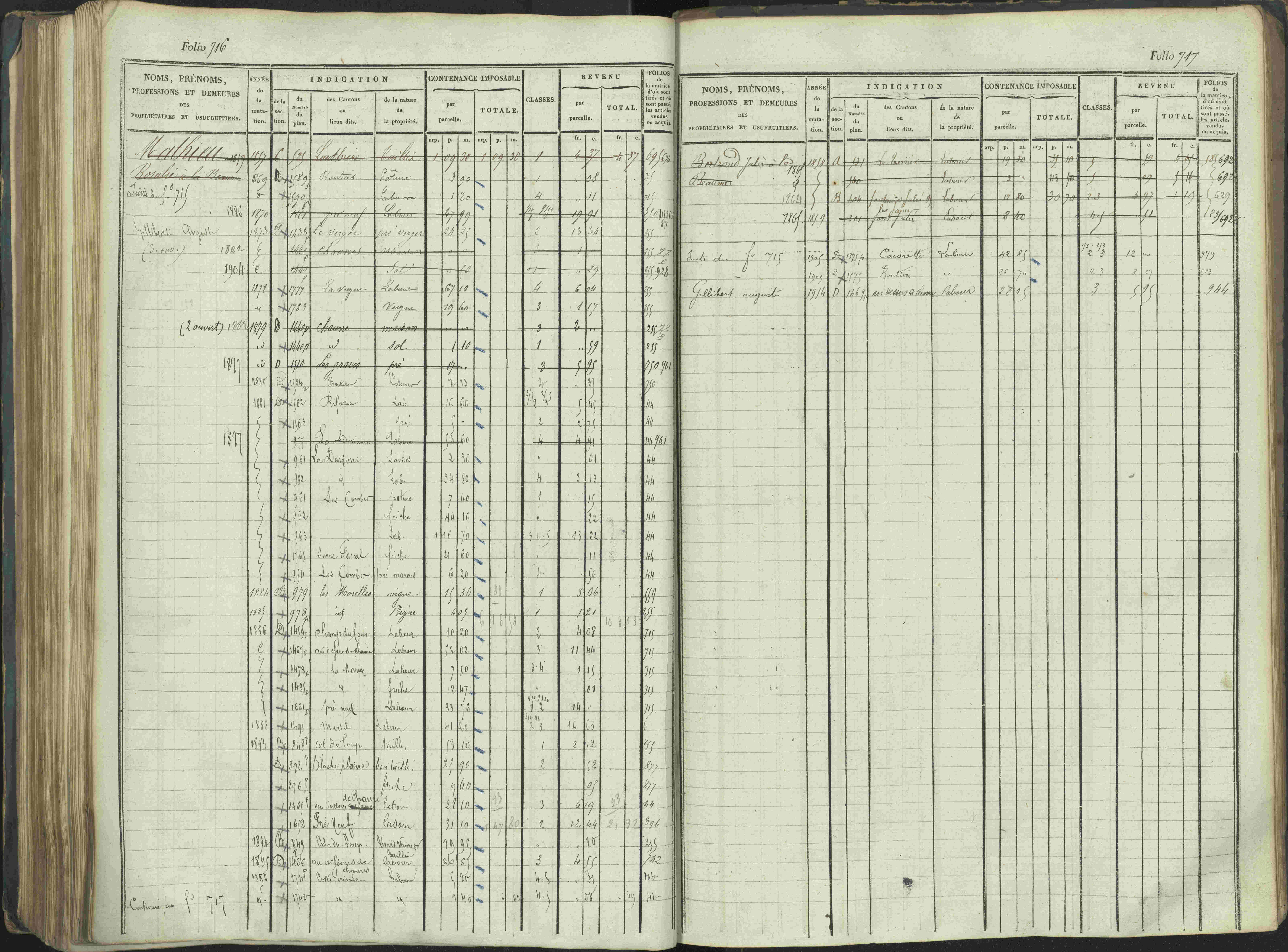 La Beaume - 3 P 253/1 - 3 P 253/1 - Matrice, folios 481-960.