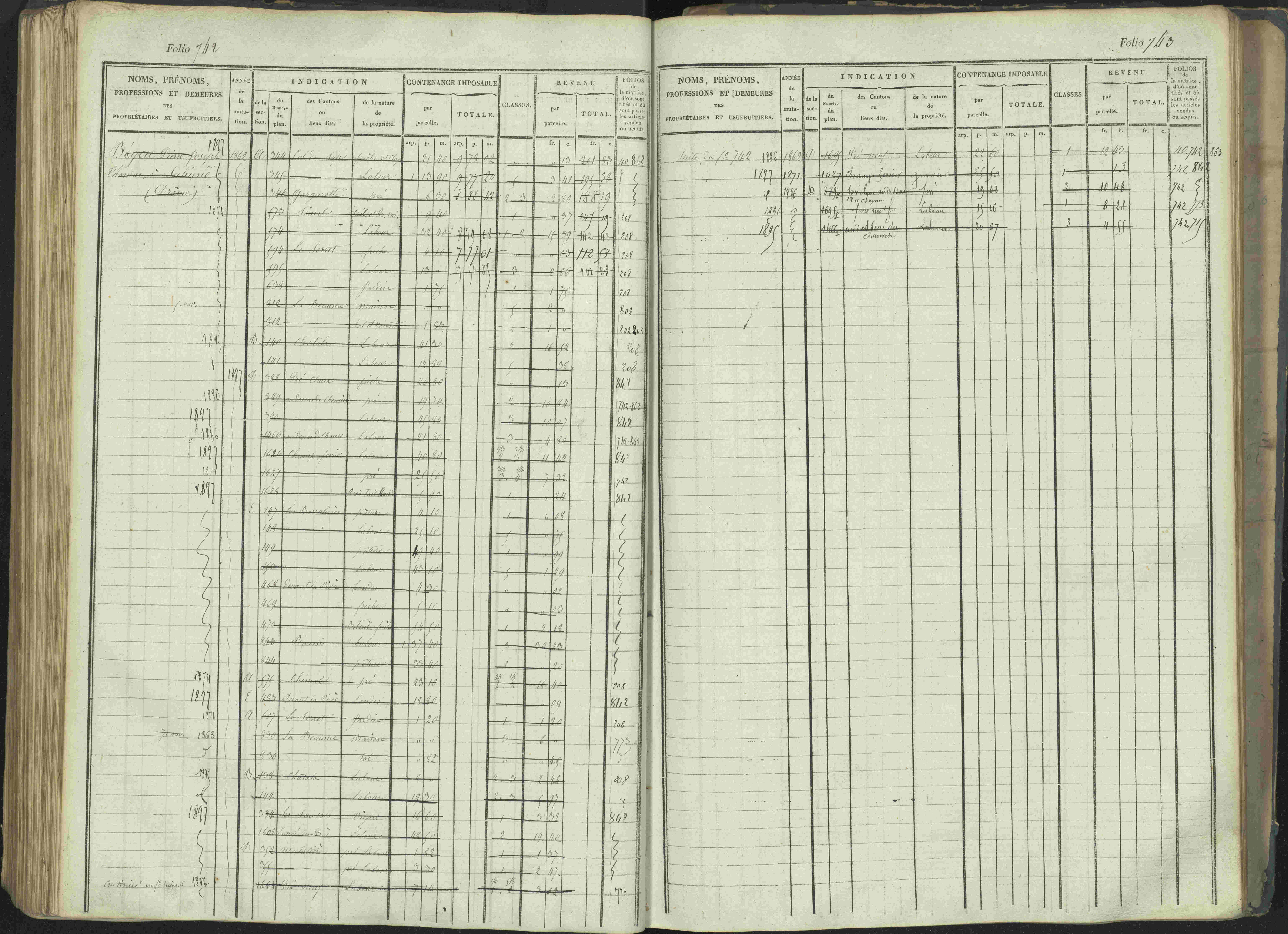 La Beaume - 3 P 253/1 - 3 P 253/1 - Matrice, folios 481-960.