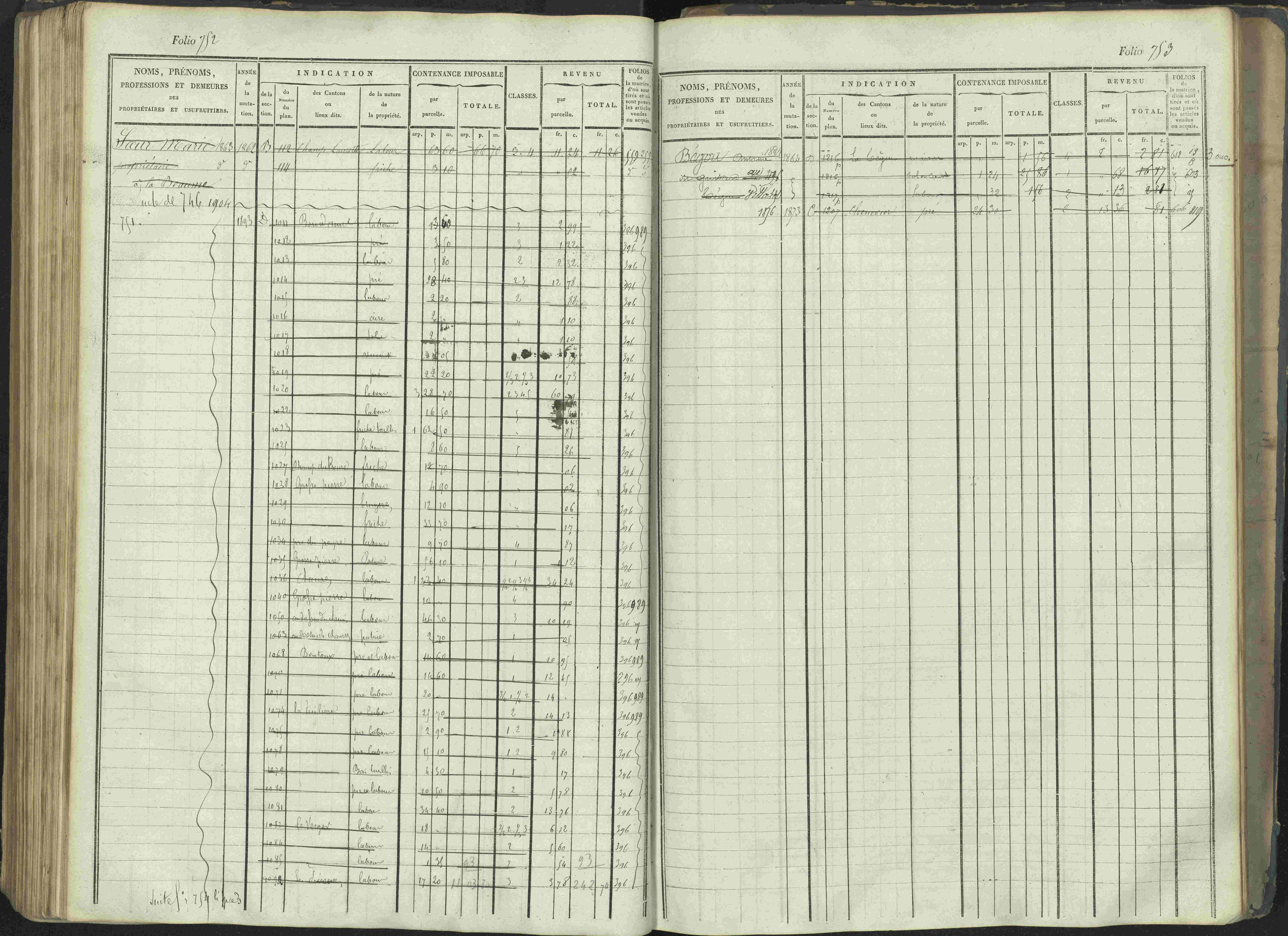 La Beaume - 3 P 253/1 - 3 P 253/1 - Matrice, folios 481-960.